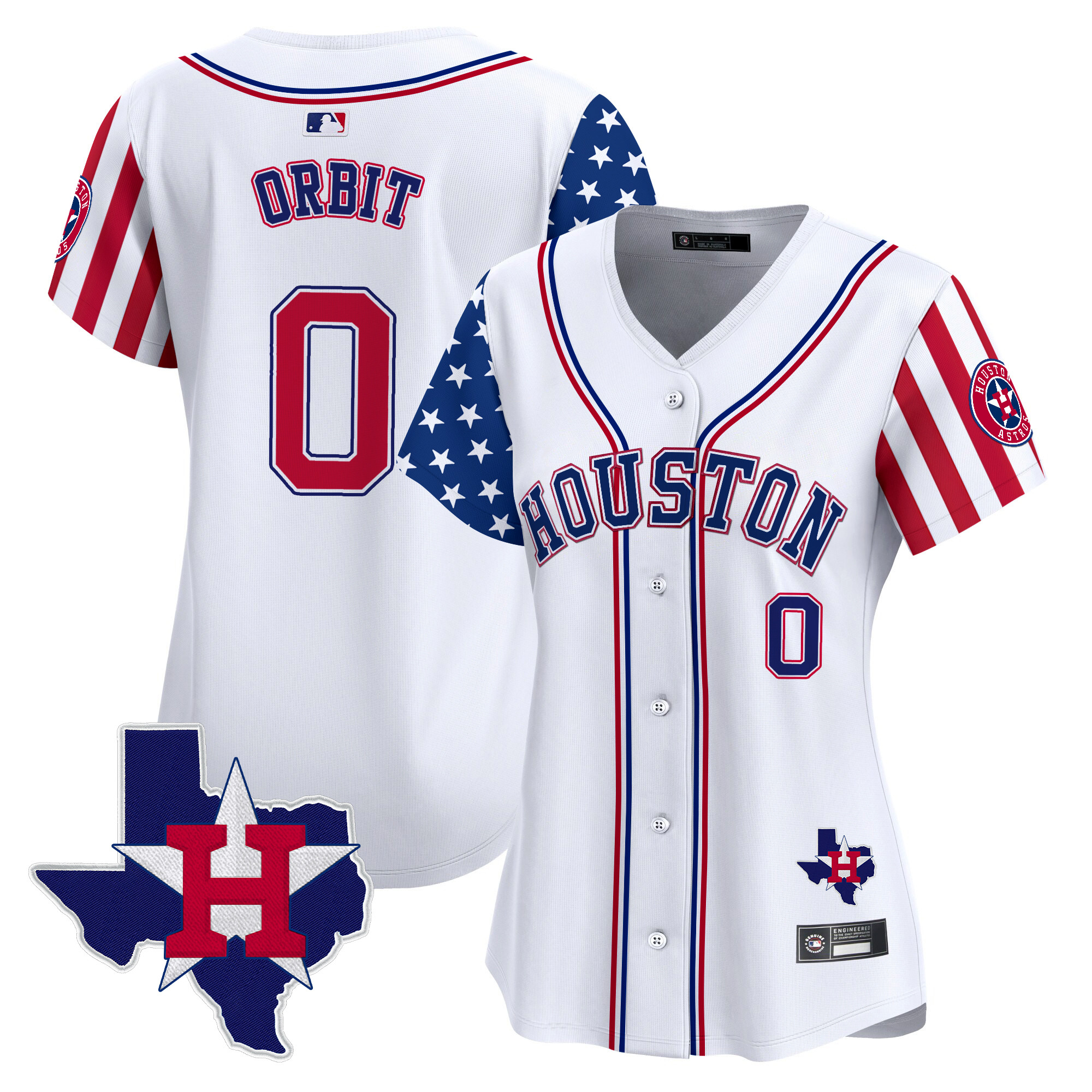 Women's Houston Astros 2025 Independence Day Vapor Premier Limited Jersey V2 - All Stitched