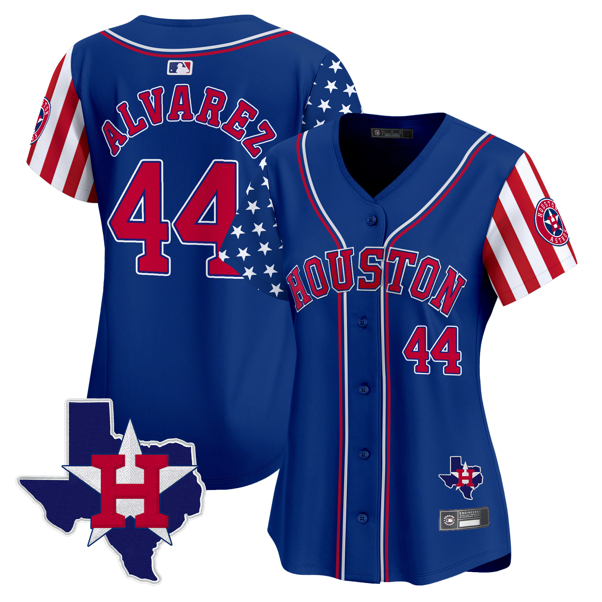Women's Houston Astros 2025 Independence Day Vapor Premier Limited Jersey V2 - All Stitched