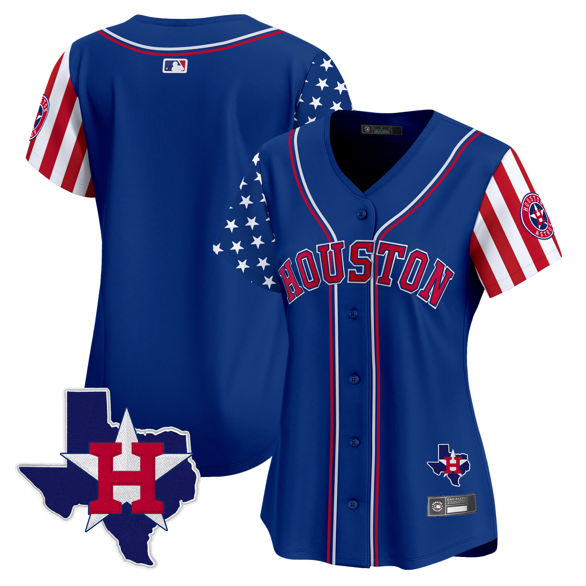 Women's Houston Astros 2025 Independence Day Vapor Premier Limited Jersey V2 - All Stitched