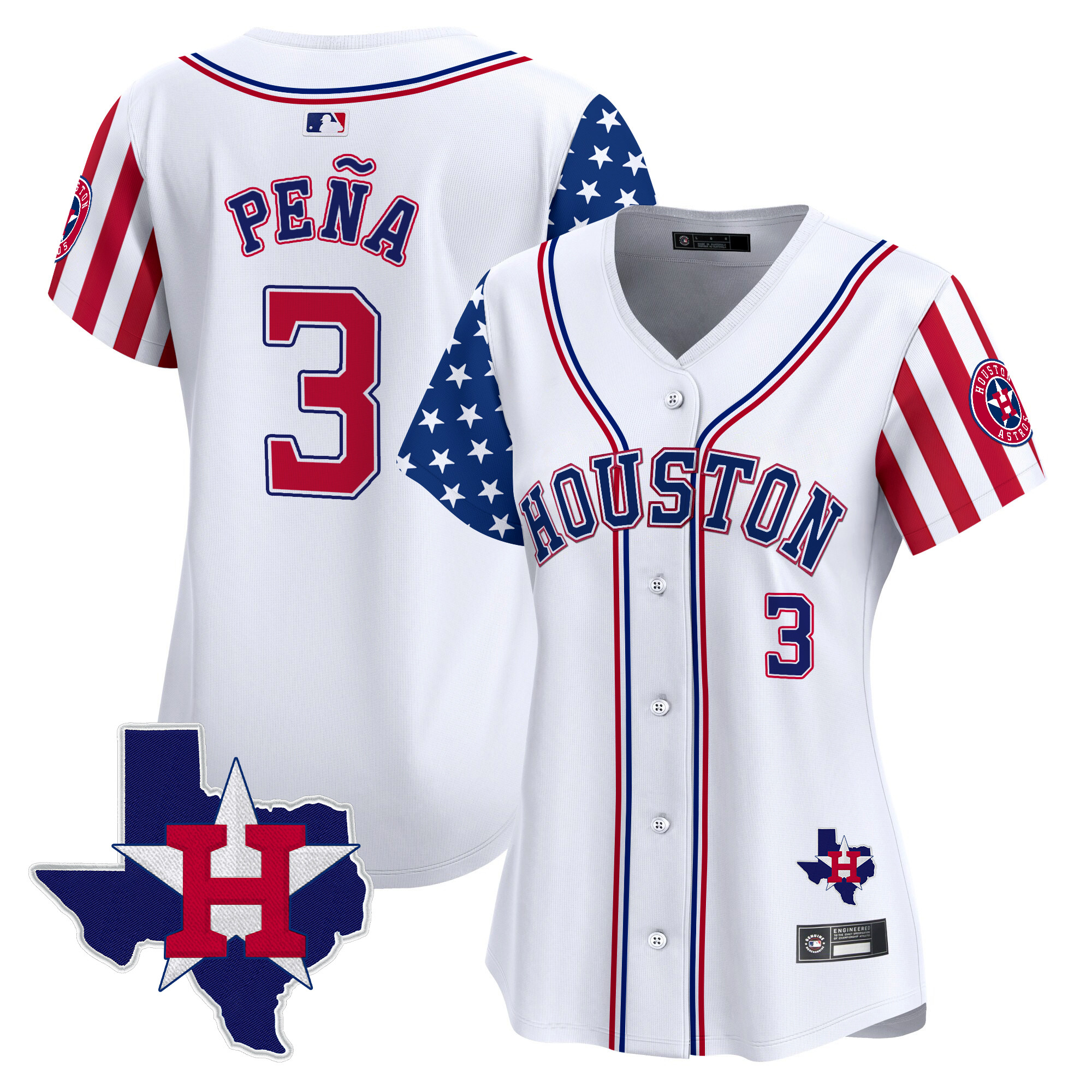 Women's Houston Astros 2025 Independence Day Vapor Premier Limited Jersey V2 - All Stitched