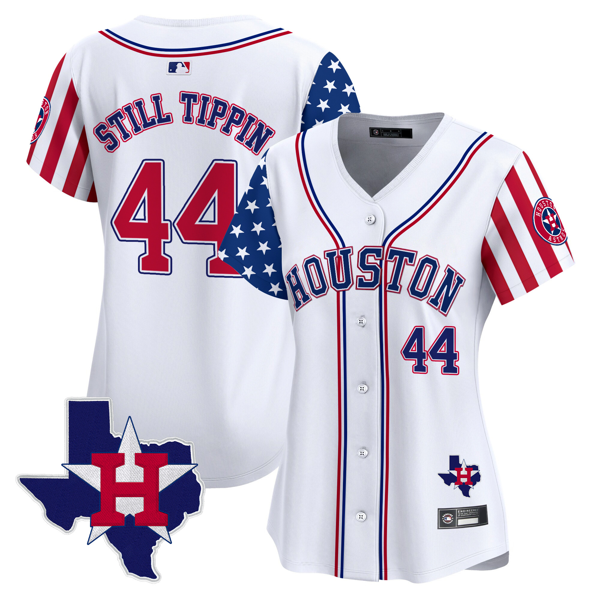Women's Houston Astros 2025 Independence Day Vapor Premier Limited Jersey V2 - All Stitched