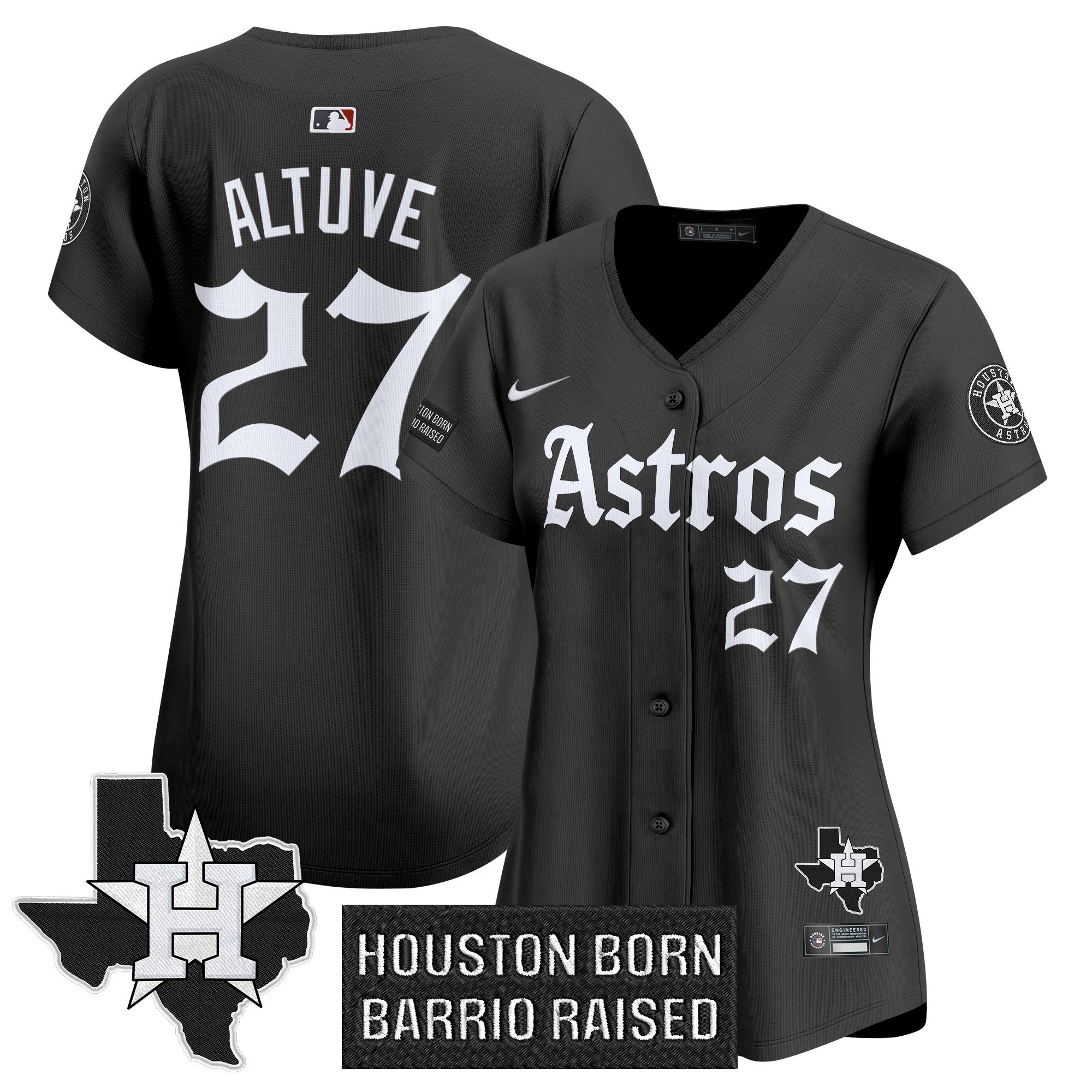 Women's Houston Astros 'Gothic Edition' Vapor Premier Limited Jersey - All Stitched