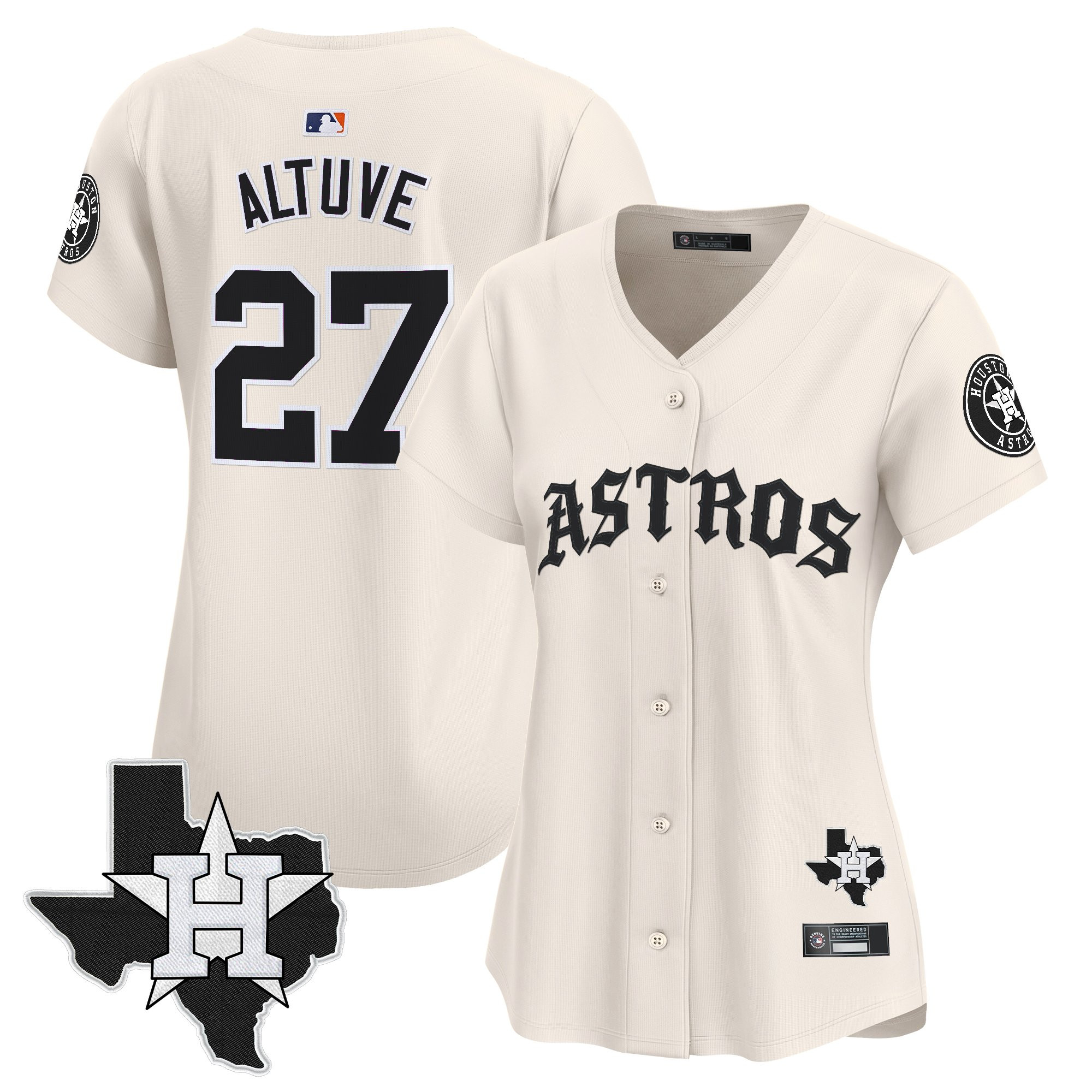 Women's Houston Astros 'Old English Edition' Vapor Premier Limited Jersey - All Stitched