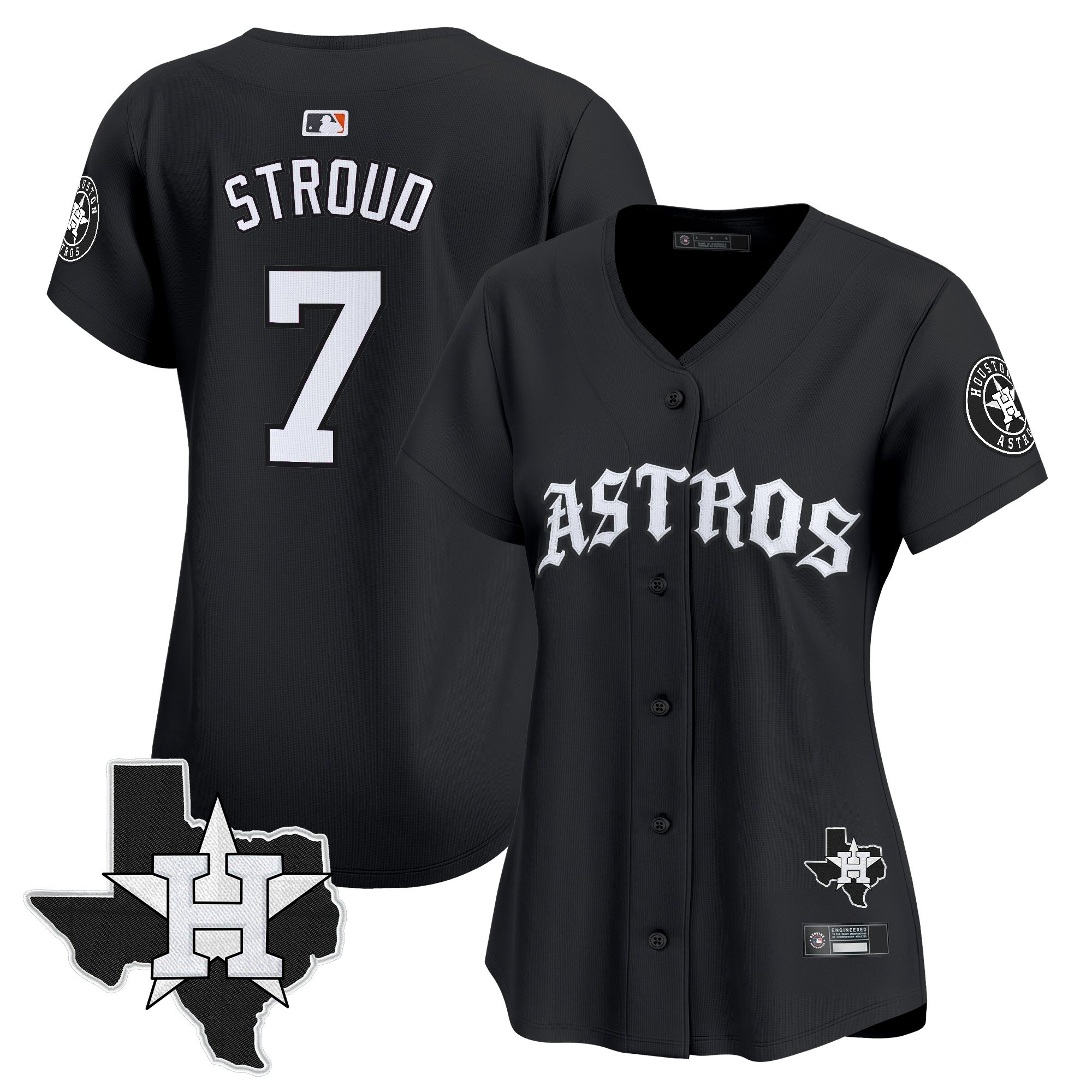 Women's Houston Astros 'Old English Edition' Vapor Premier Limited Jersey - All Stitched