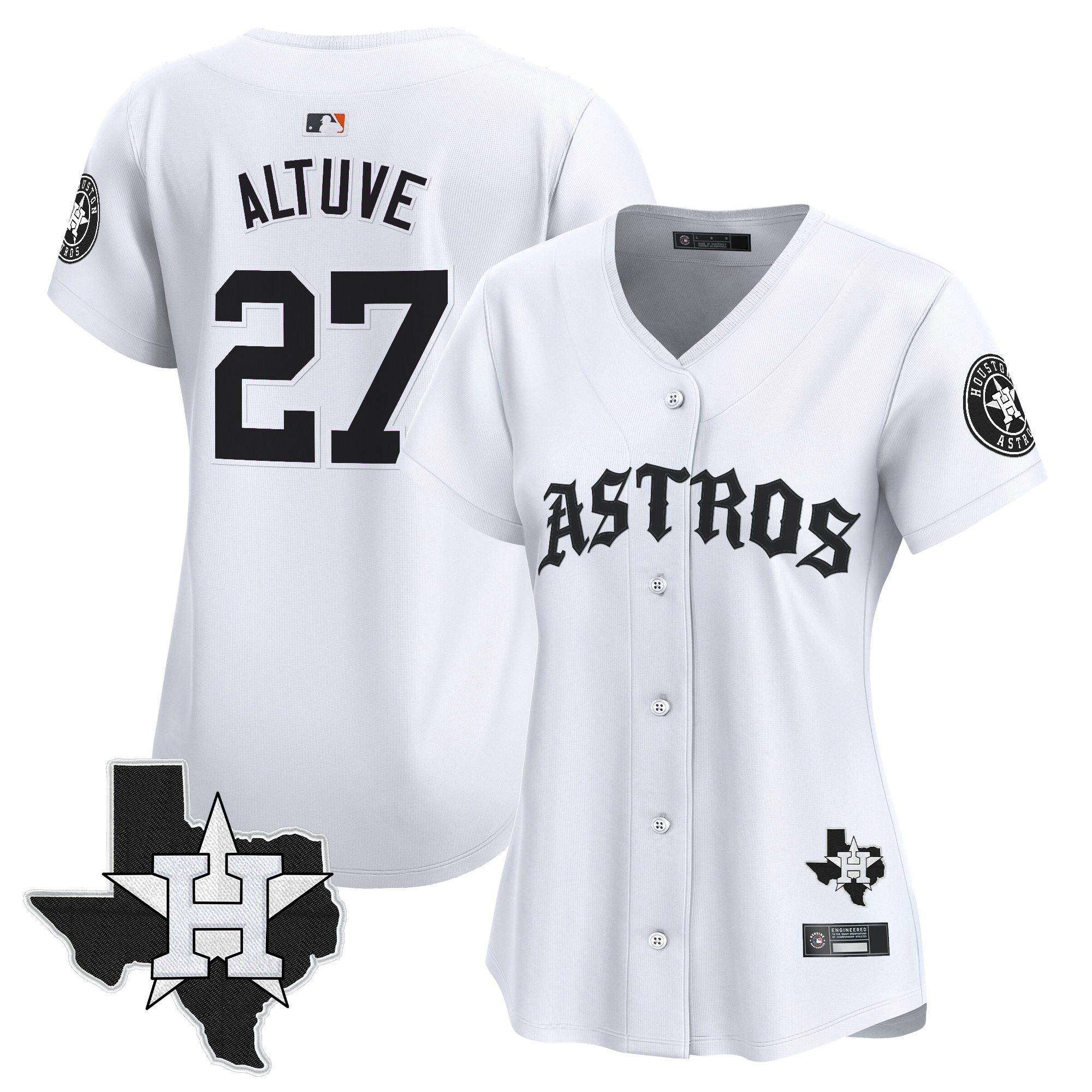 Women's Houston Astros 'Old English Edition' Vapor Premier Limited Jersey - All Stitched