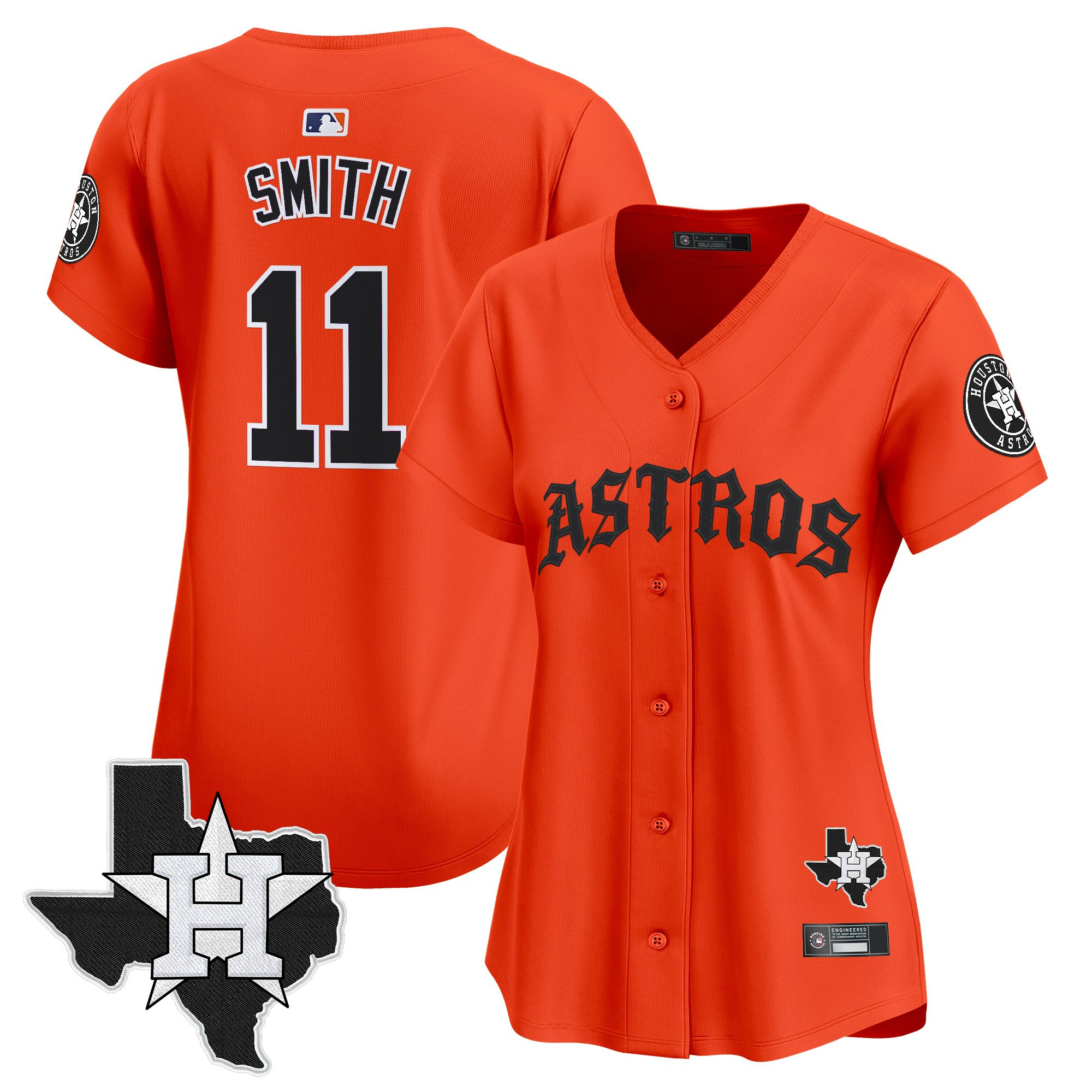 Women's Houston Astros 'Old English Edition' Vapor Premier Limited Jersey - All Stitched