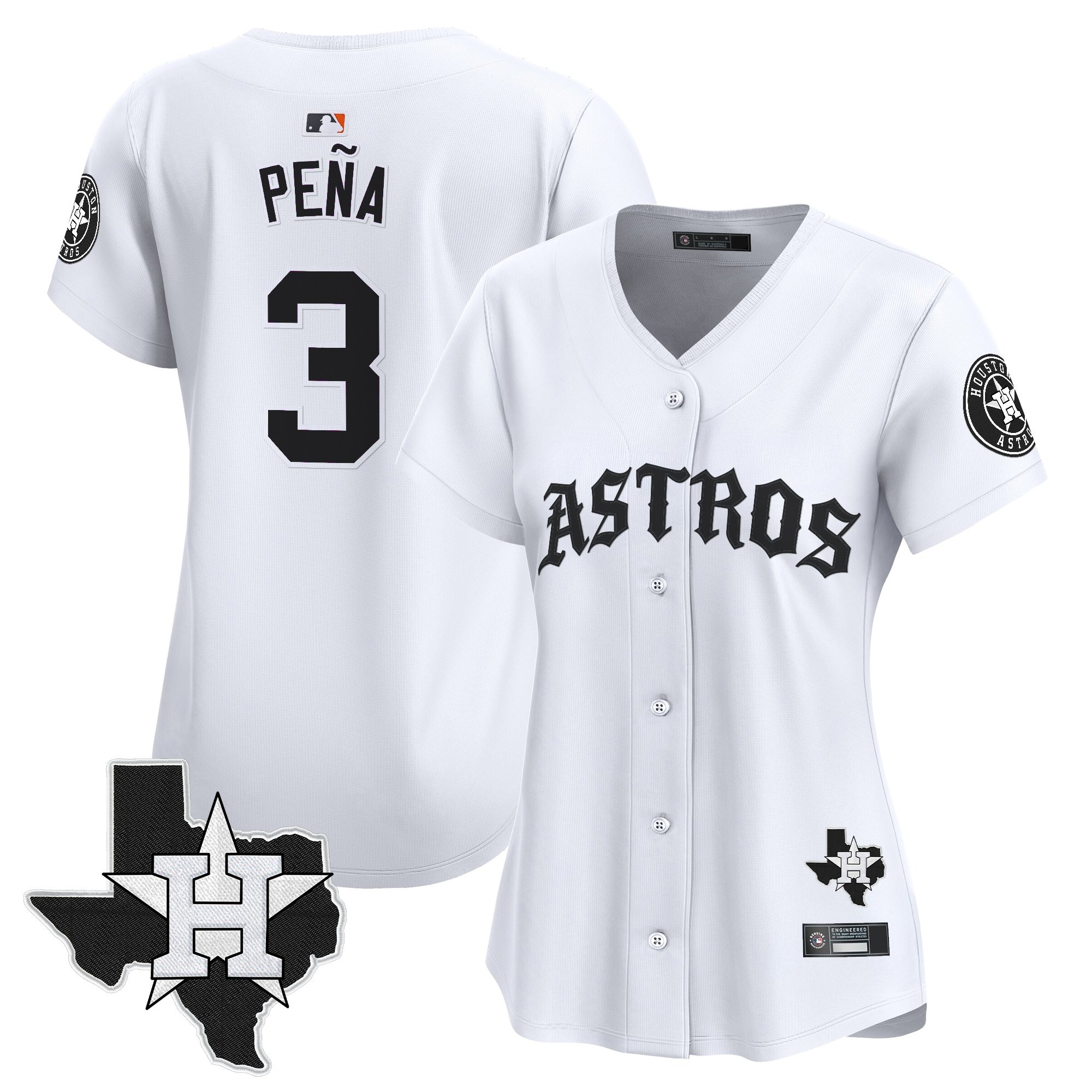 Women's Houston Astros 'Old English Edition' Vapor Premier Limited Jersey - All Stitched