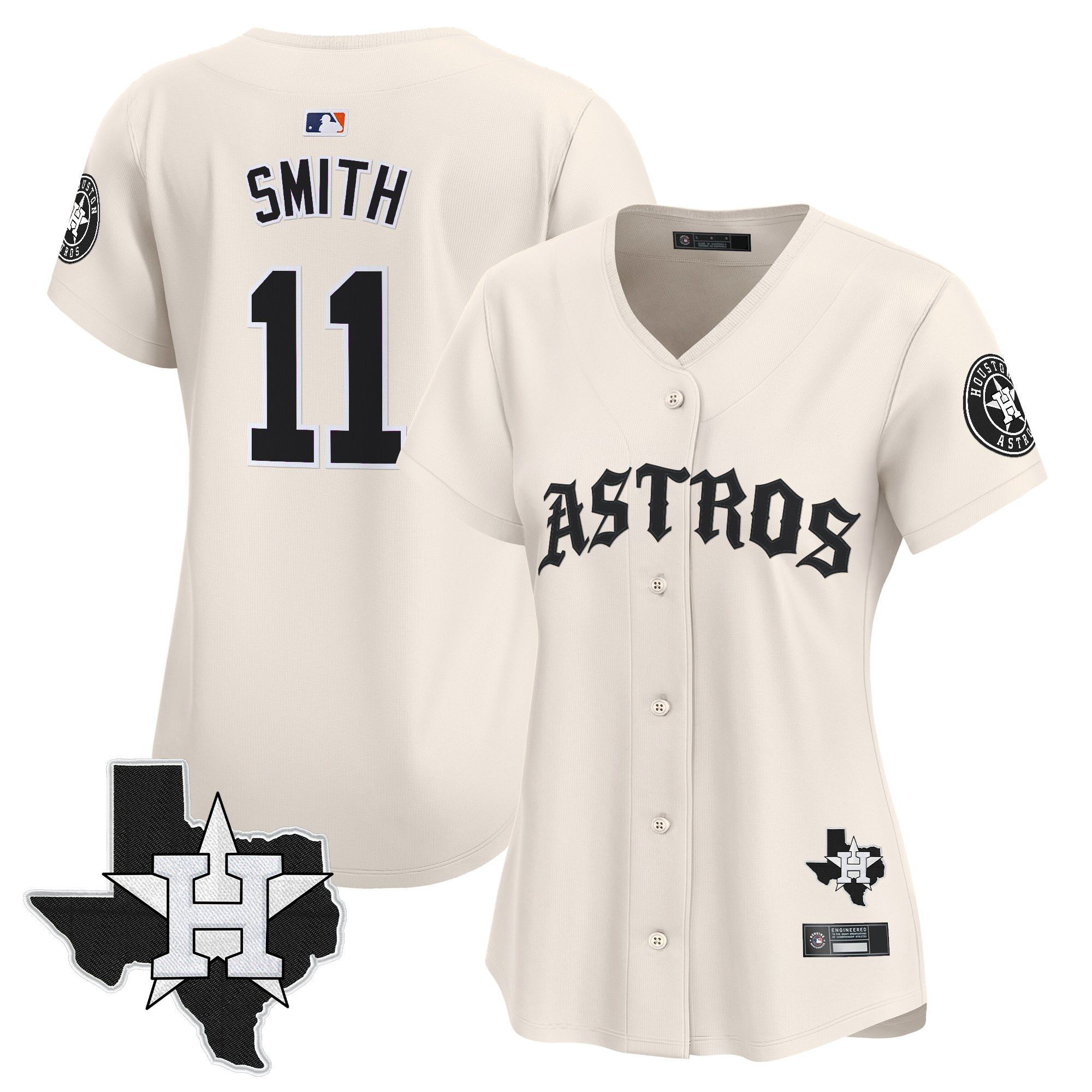 Women's Houston Astros 'Old English Edition' Vapor Premier Limited Jersey - All Stitched