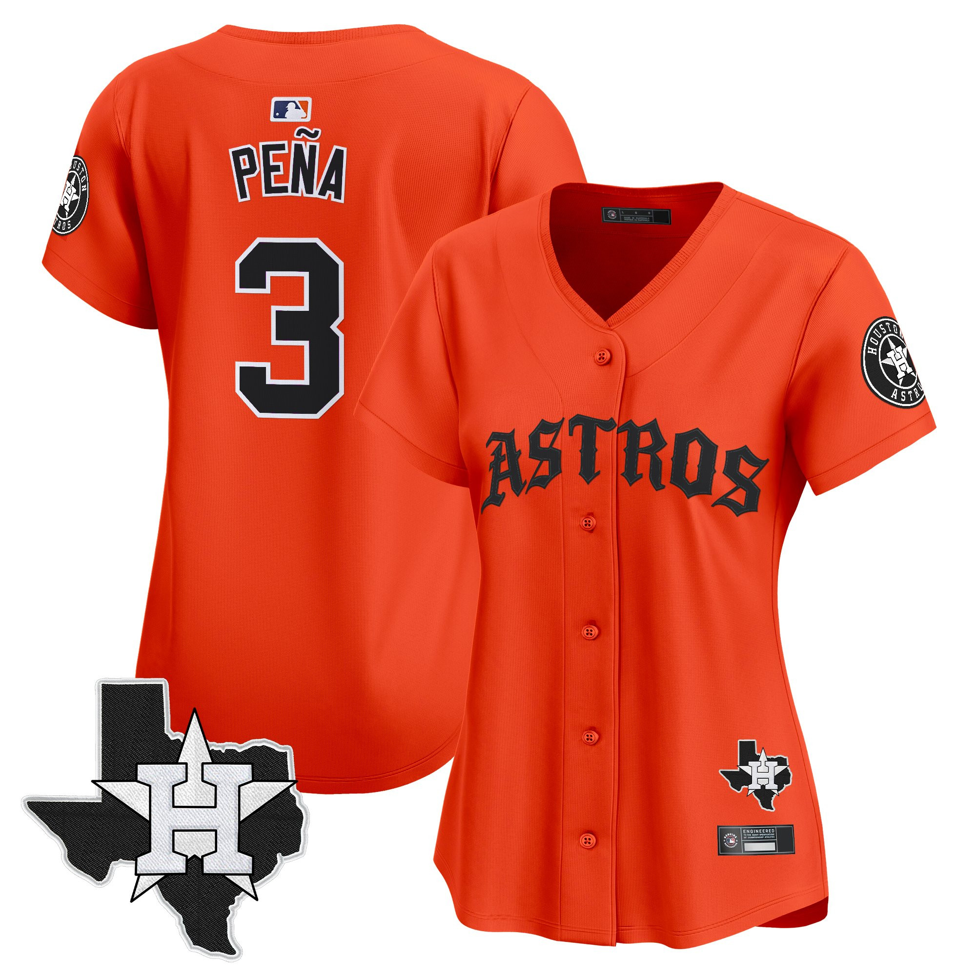 Women's Houston Astros 'Old English Edition' Vapor Premier Limited Jersey - All Stitched