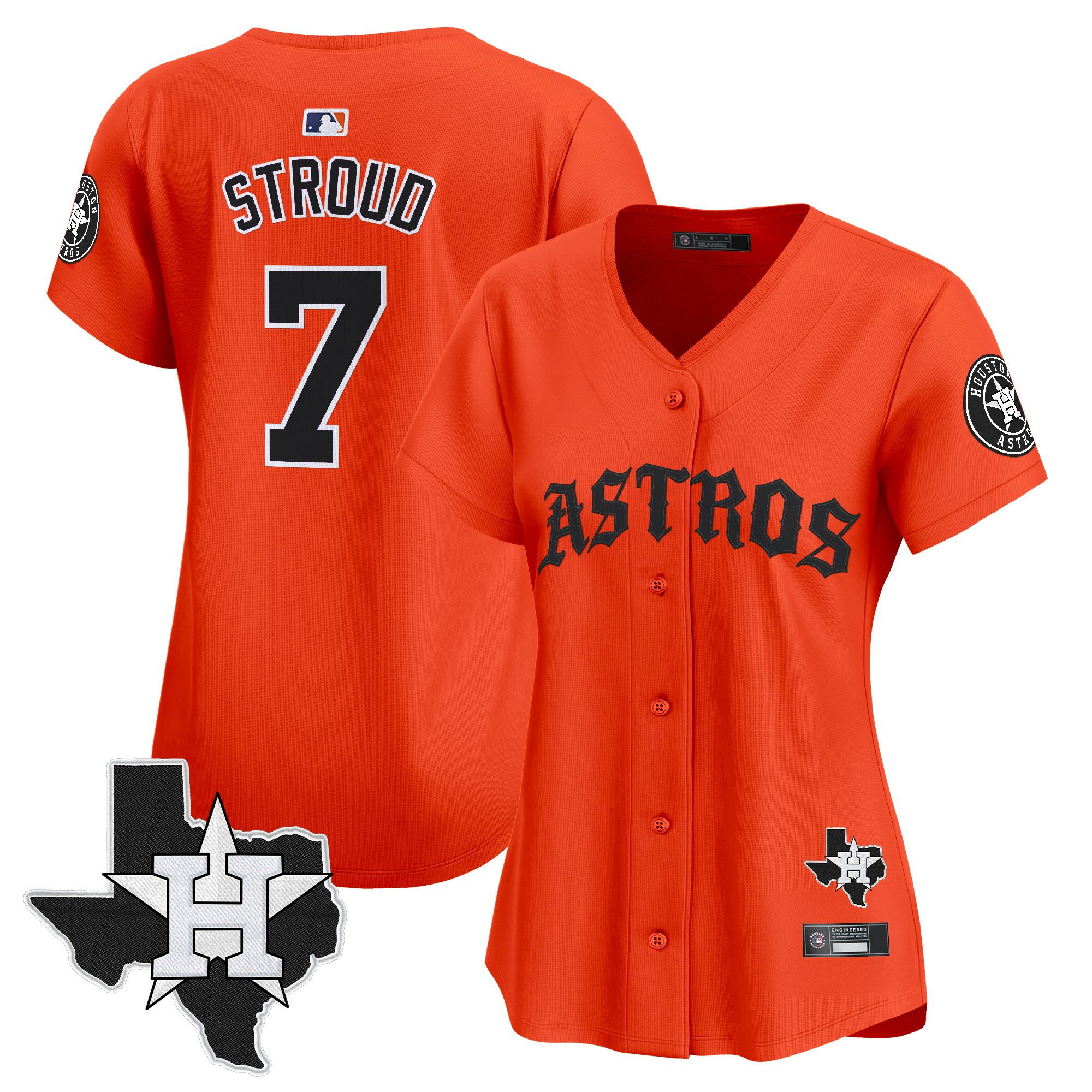Women's Houston Astros 'Old English Edition' Vapor Premier Limited Jersey - All Stitched