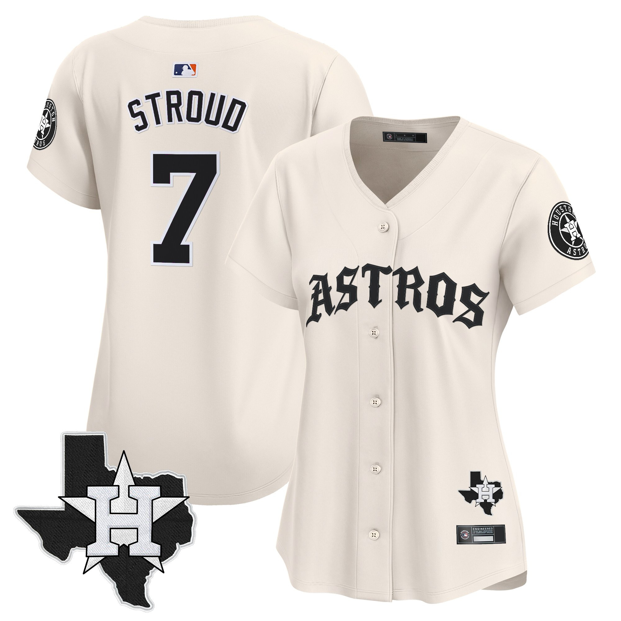 Women's Houston Astros 'Old English Edition' Vapor Premier Limited Jersey - All Stitched