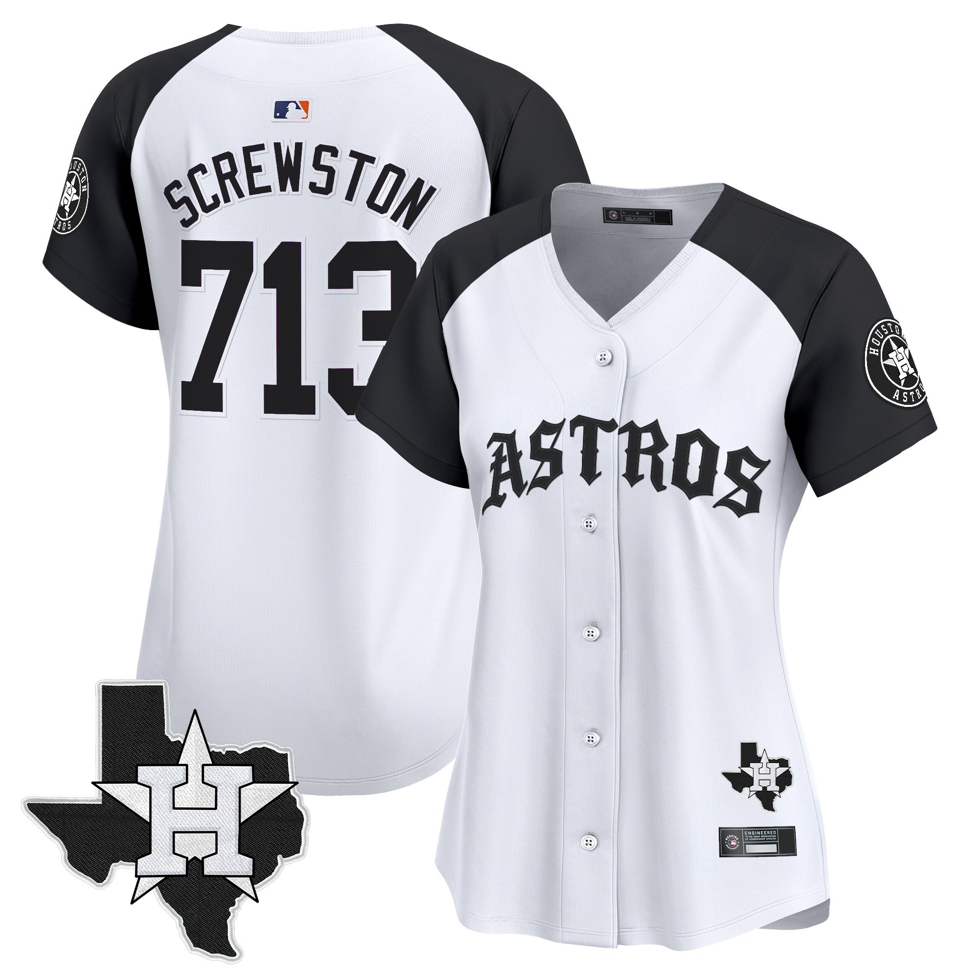 Women's Houston Astros 'Old English Edition' Vapor Premier Limited Jersey - All Stitched