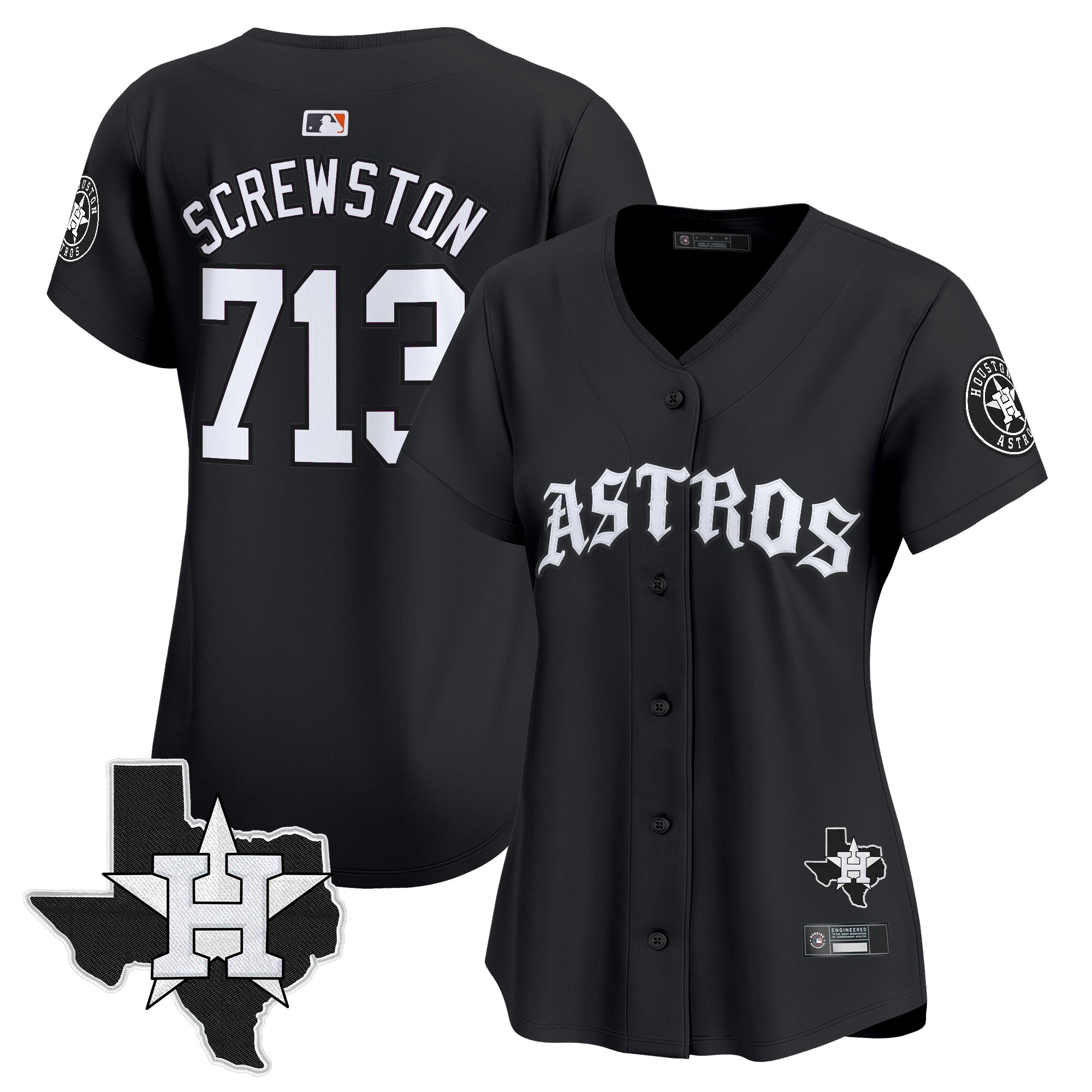 Women's Houston Astros 'Old English Edition' Vapor Premier Limited Jersey - All Stitched