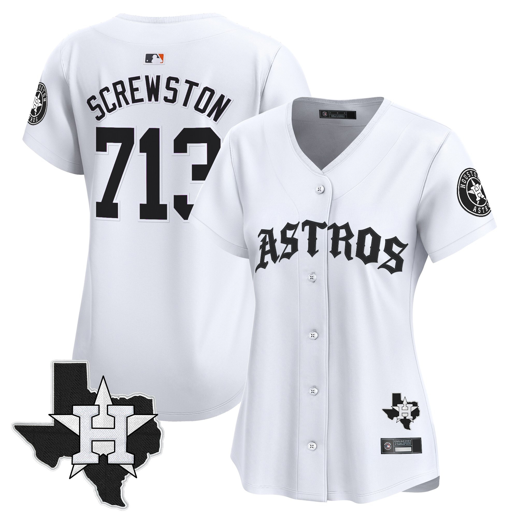 Women's Houston Astros 'Old English Edition' Vapor Premier Limited Jersey - All Stitched