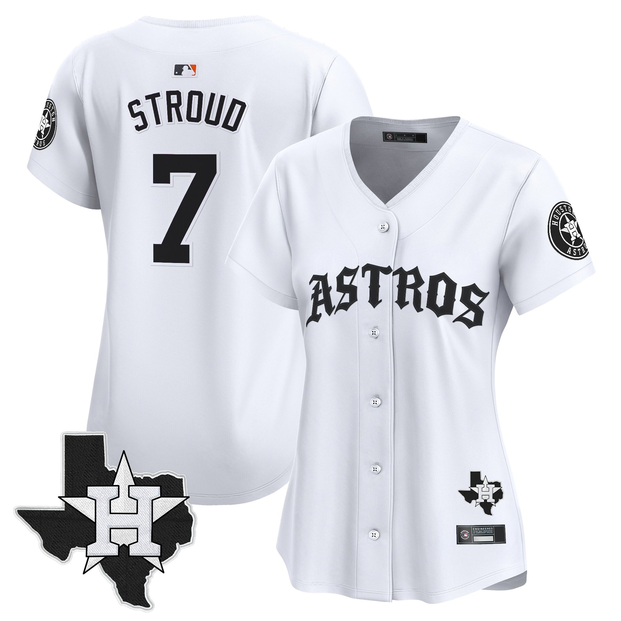 Women's Houston Astros 'Old English Edition' Vapor Premier Limited Jersey - All Stitched