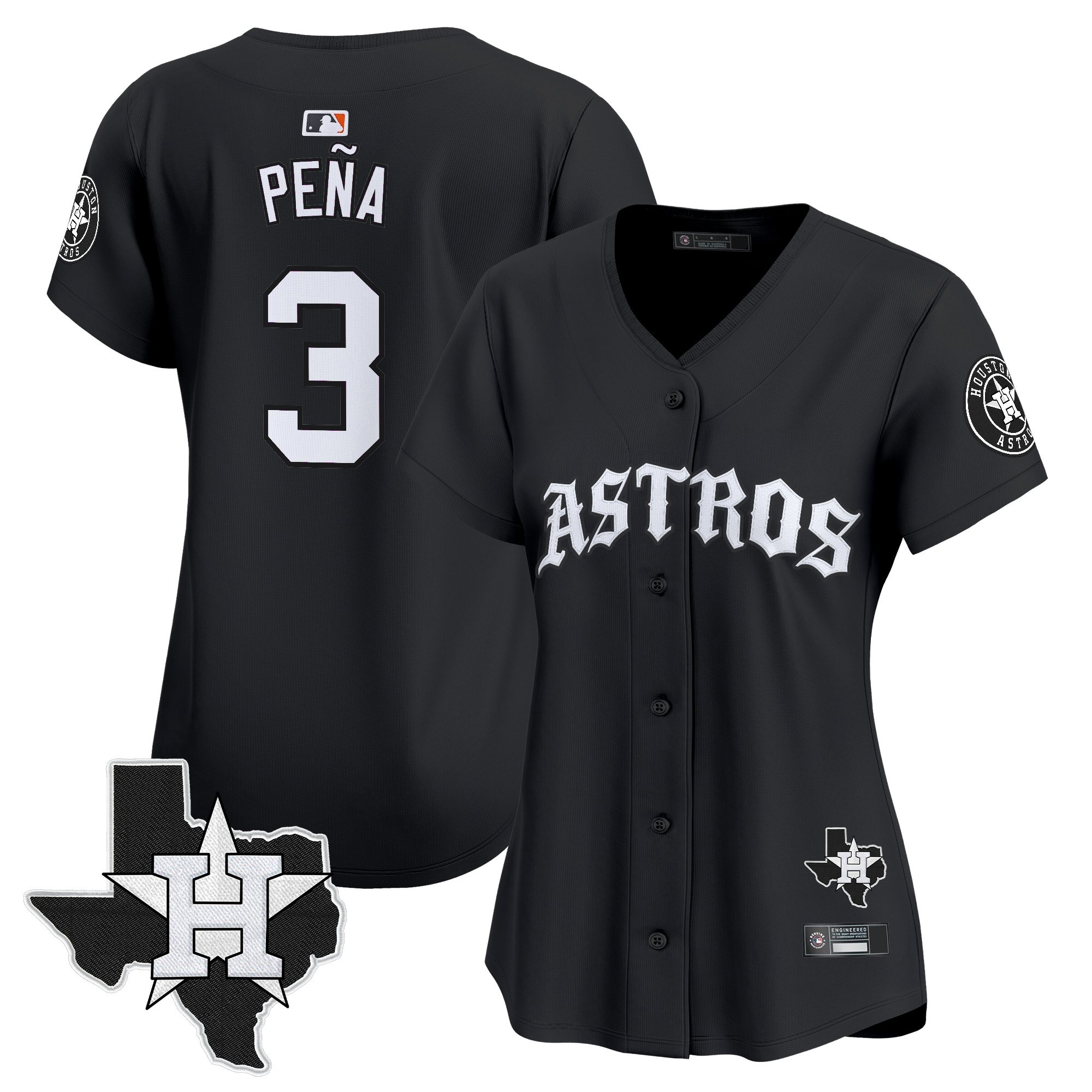 Women's Houston Astros 'Old English Edition' Vapor Premier Limited Jersey - All Stitched