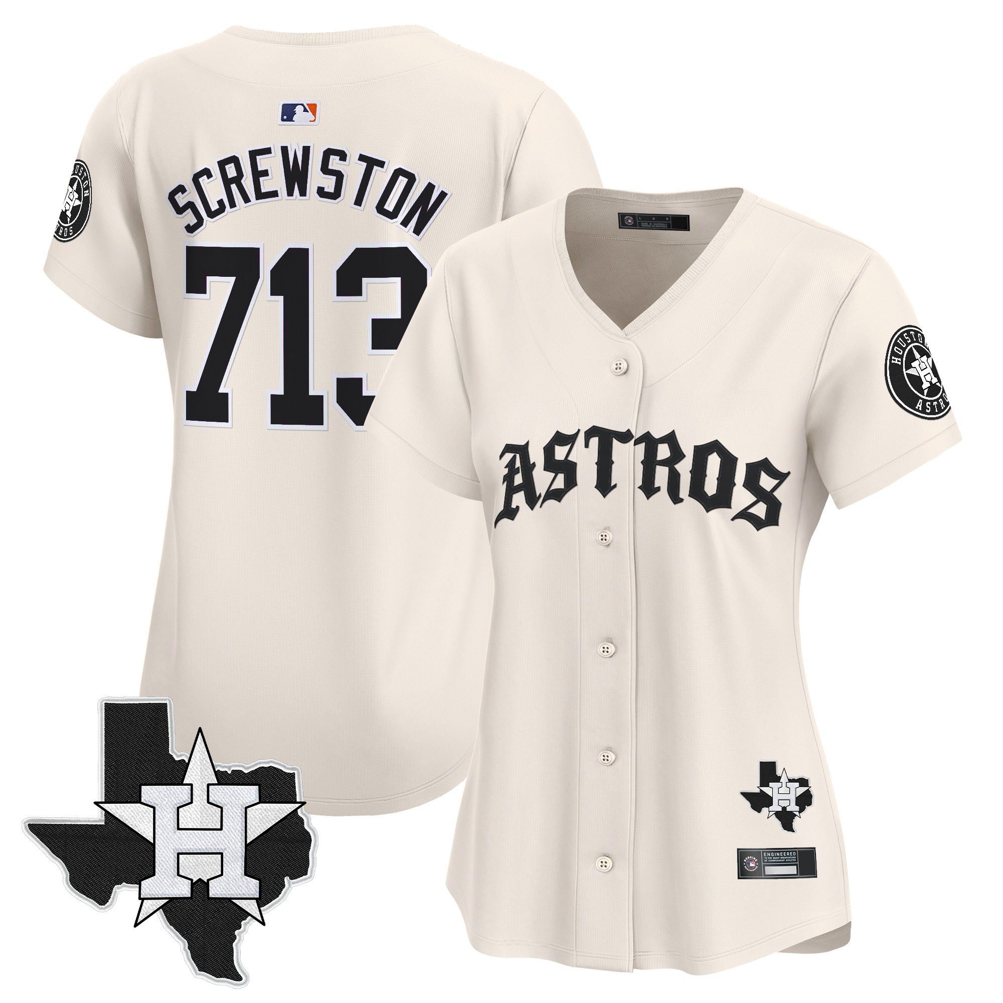 Women's Houston Astros 'Old English Edition' Vapor Premier Limited Jersey - All Stitched