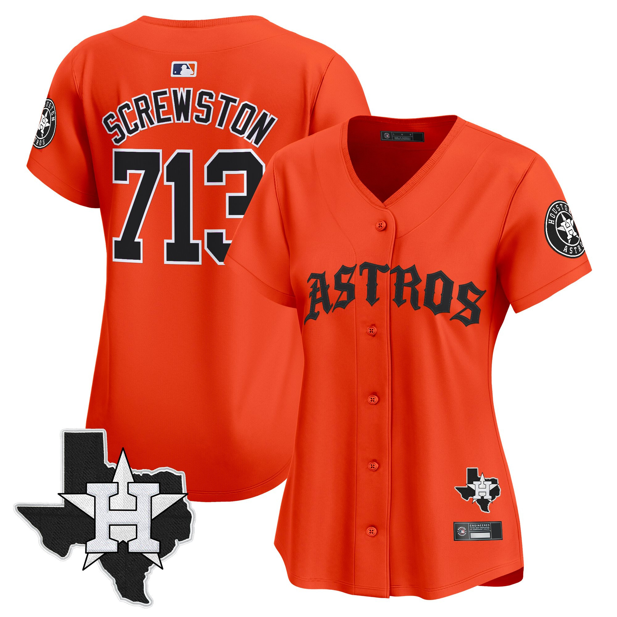 Women's Houston Astros 'Old English Edition' Vapor Premier Limited Jersey - All Stitched