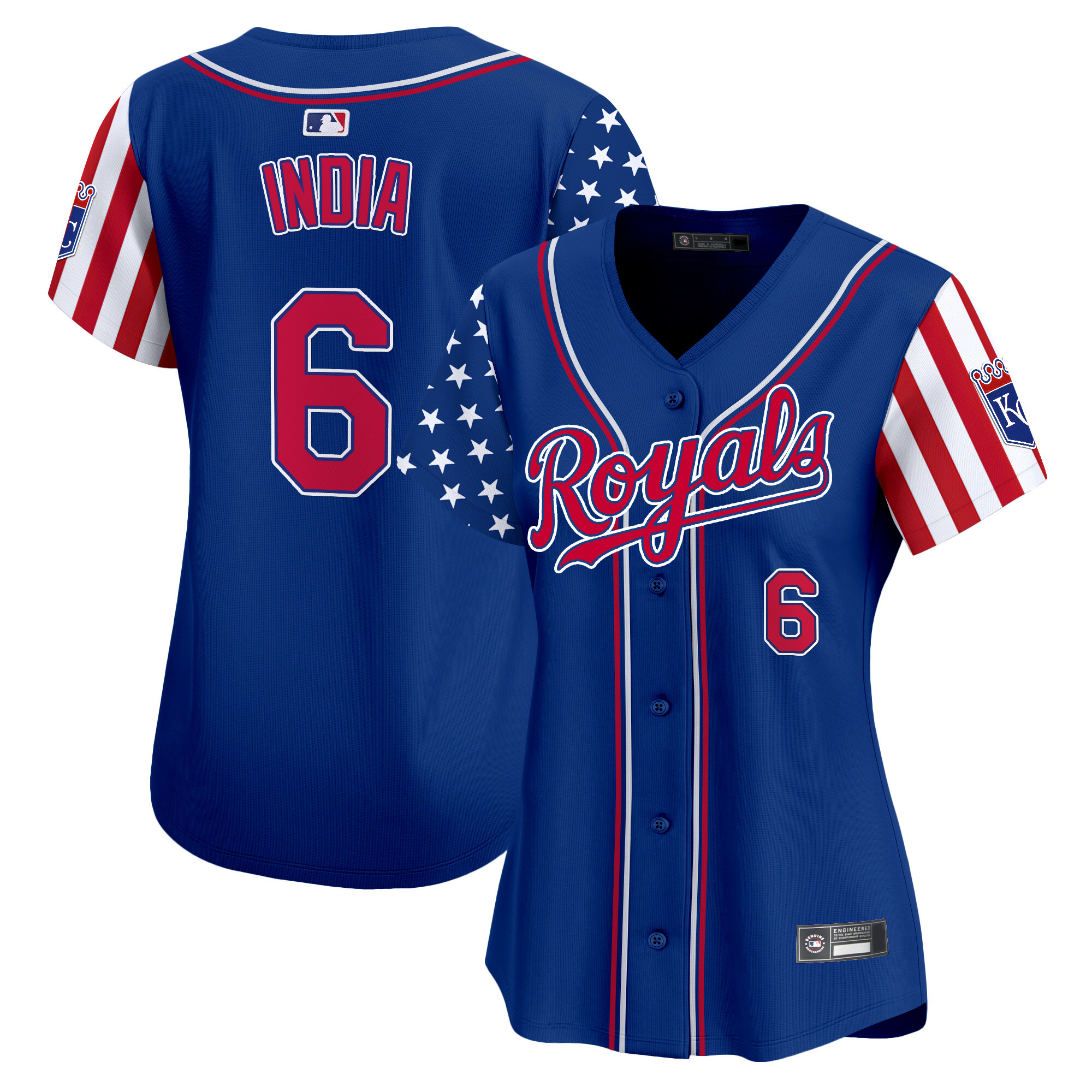 Women's Kansas City Royals 2025 Independence Day Vapor Premier Limited Jersey - All Stitched