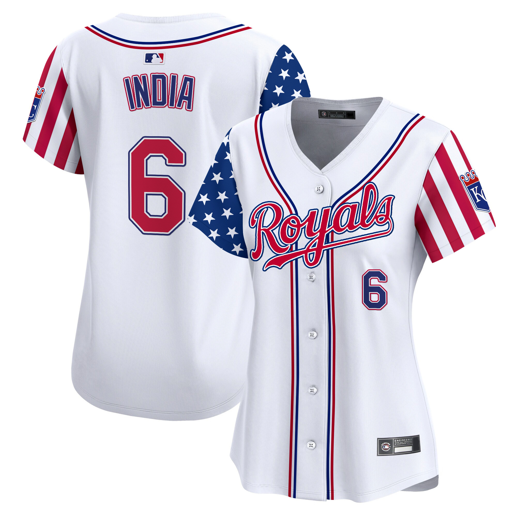 Women's Kansas City Royals 2025 Independence Day Vapor Premier Limited Jersey - All Stitched