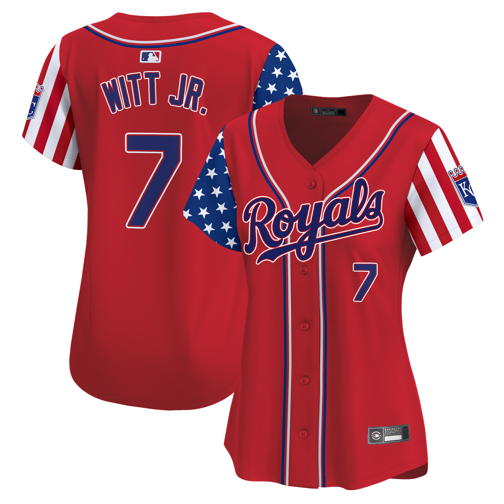 Women's Kansas City Royals 2025 Independence Day Vapor Premier Limited Jersey - All Stitched