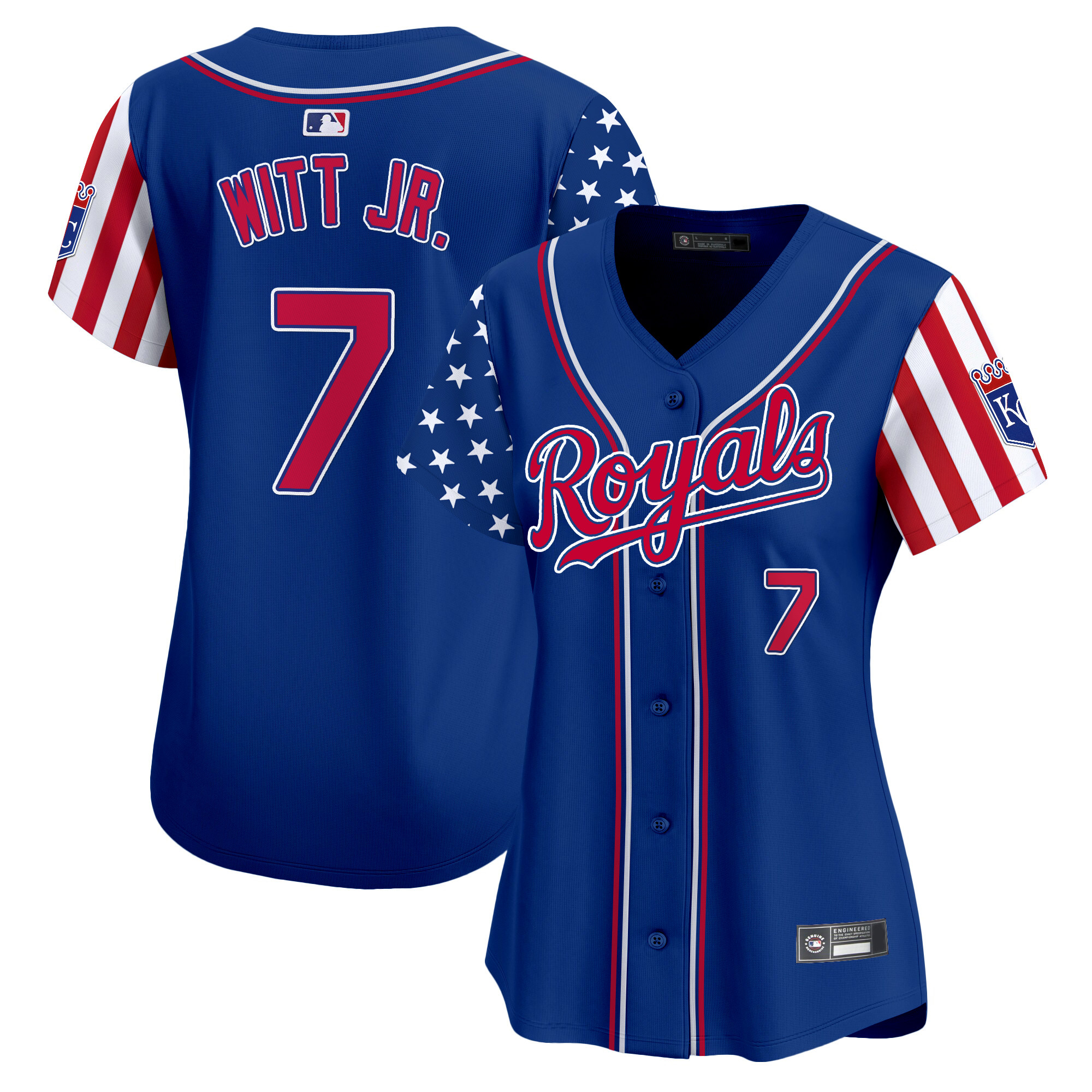 Women's Kansas City Royals 2025 Independence Day Vapor Premier Limited Jersey - All Stitched