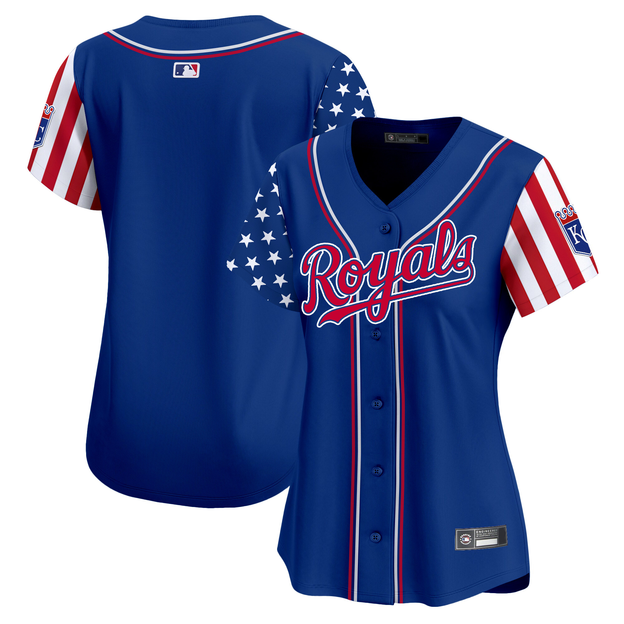 Women's Kansas City Royals 2025 Independence Day Vapor Premier Limited Jersey - All Stitched