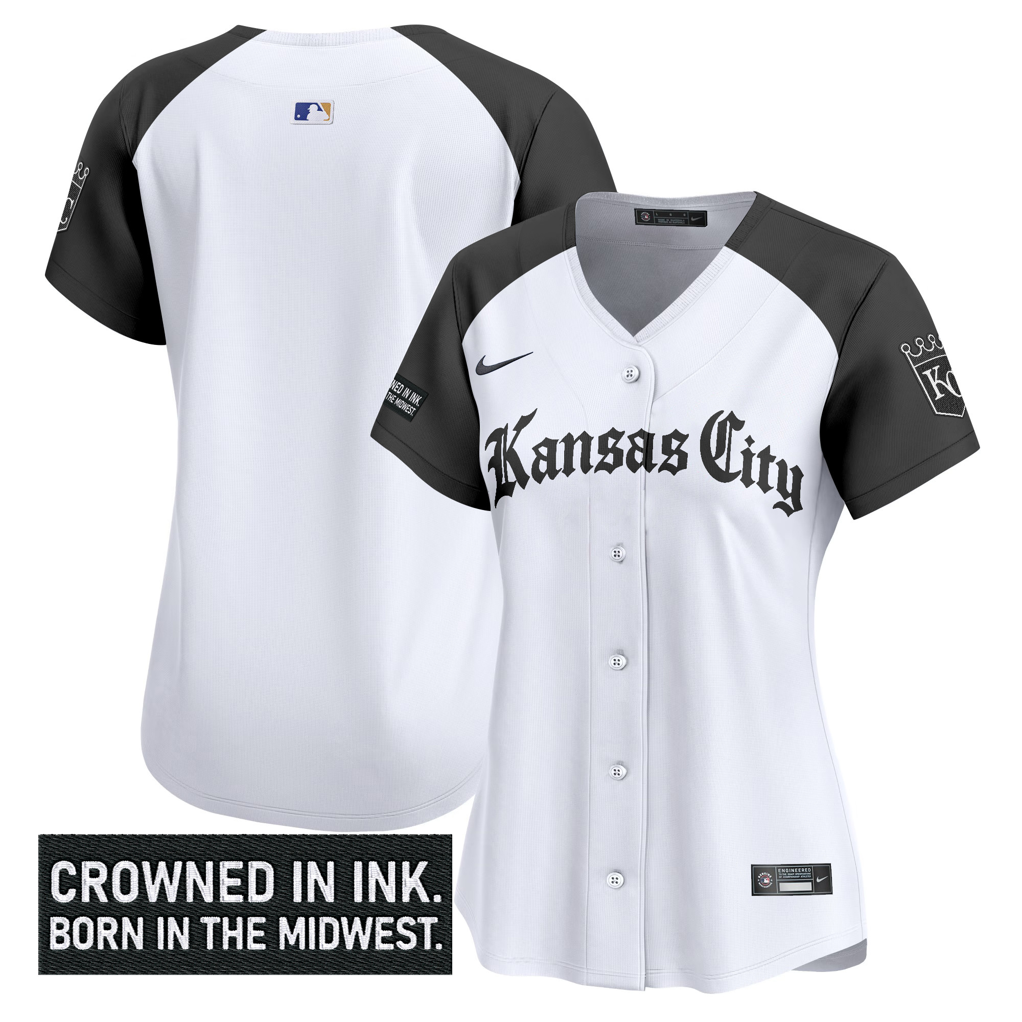 Women's Kansas City Royals 'Gothic Crown Edition' Vapor Premier Limited Jersey - All Stitched