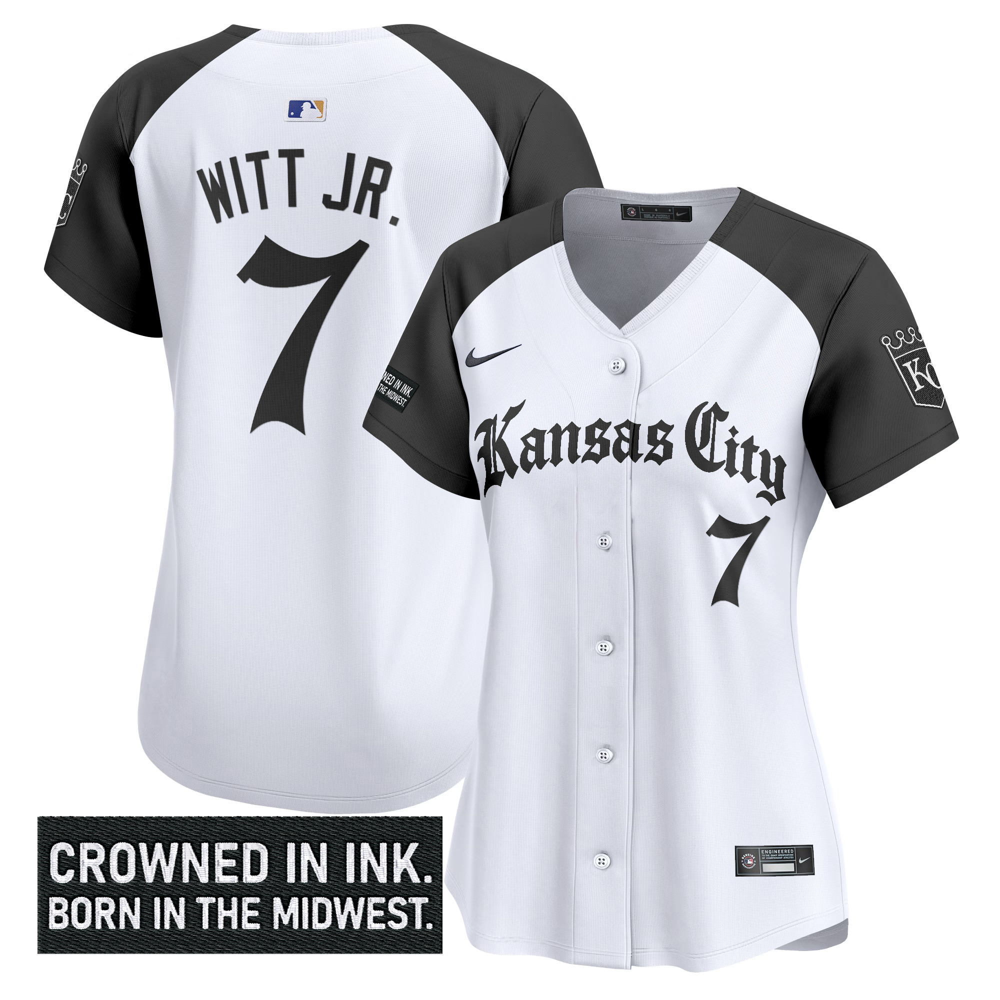 Women's Kansas City Royals 'Gothic Crown Edition' Vapor Premier Limited Jersey - All Stitched