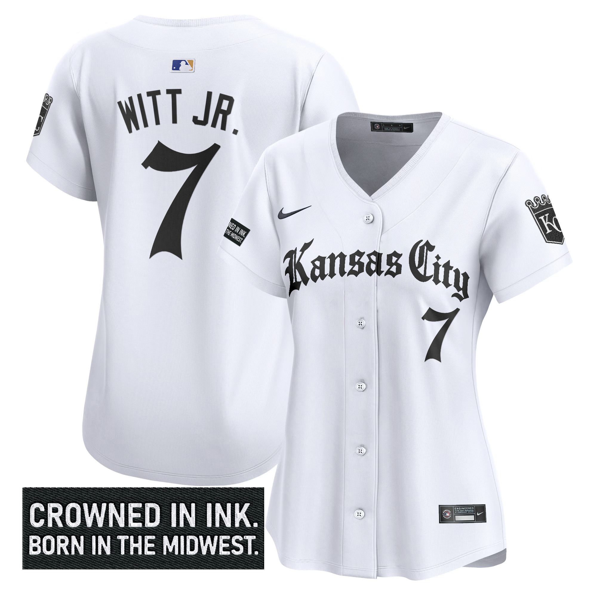 Women's Kansas City Royals 'Gothic Crown Edition' Vapor Premier Limited Jersey - All Stitched