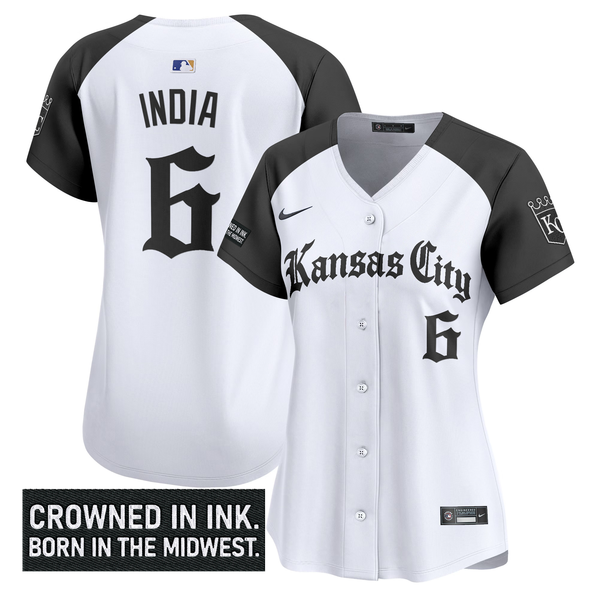Women's Kansas City Royals 'Gothic Crown Edition' Vapor Premier Limited Jersey - All Stitched