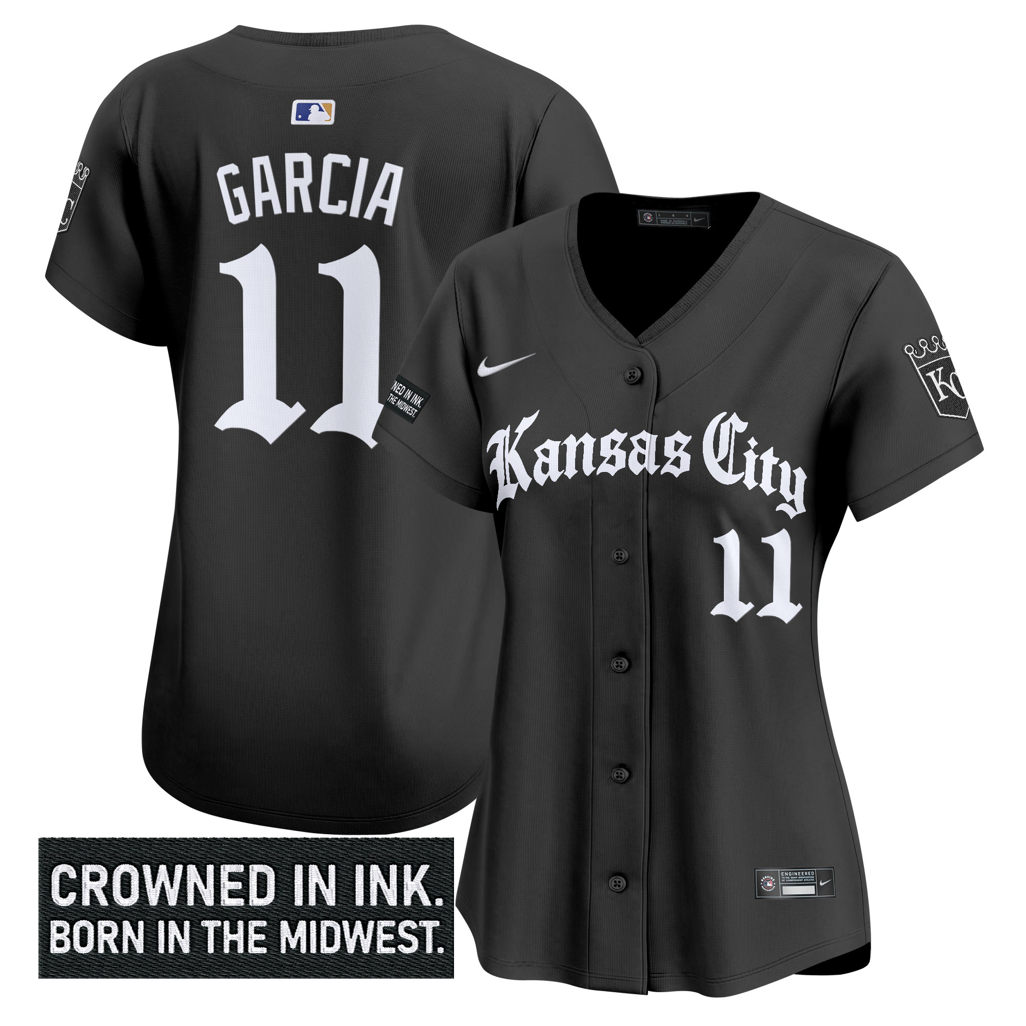 Women's Kansas City Royals 'Gothic Crown Edition' Vapor Premier Limited Jersey - All Stitched