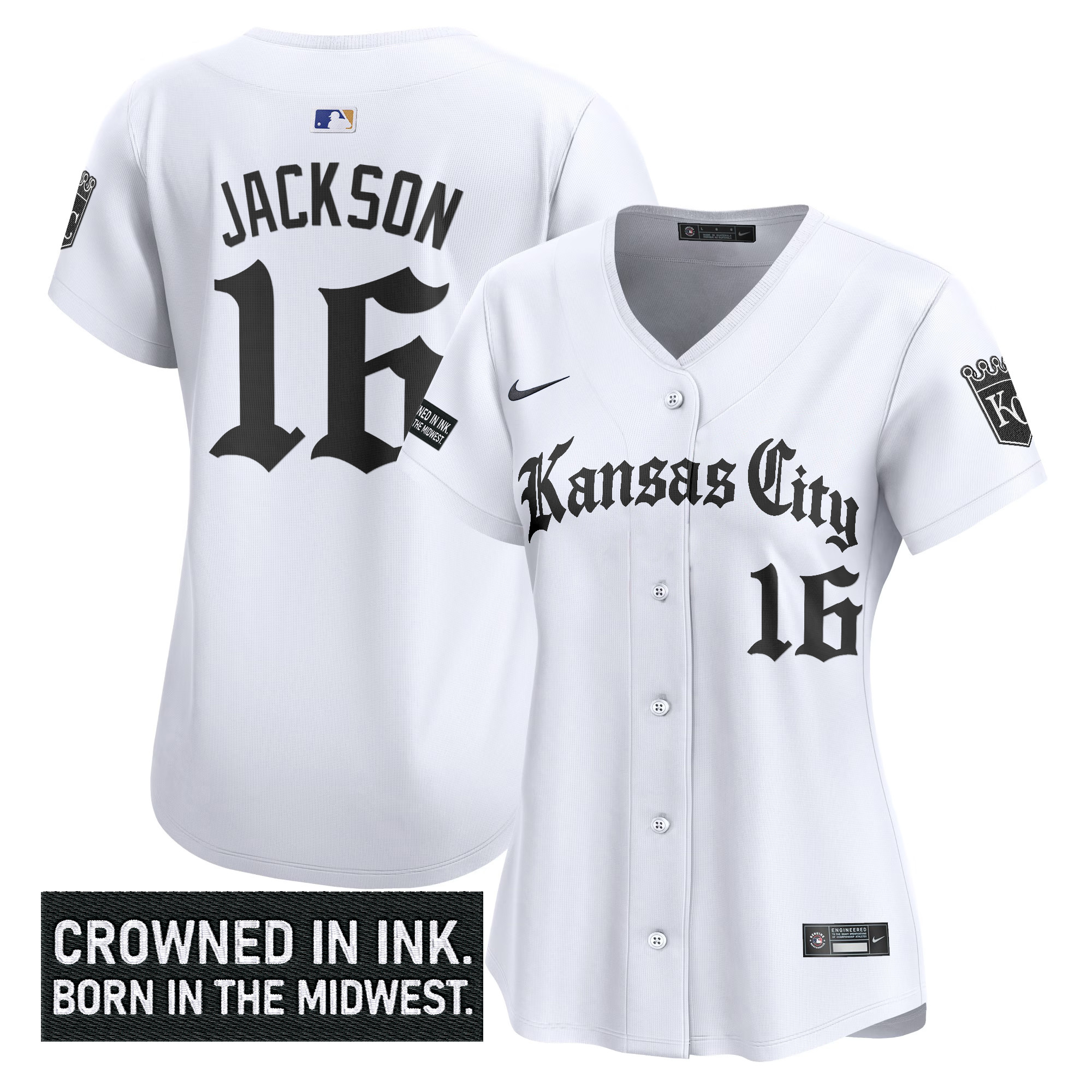 Women's Kansas City Royals 'Gothic Crown Edition' Vapor Premier Limited Jersey - All Stitched