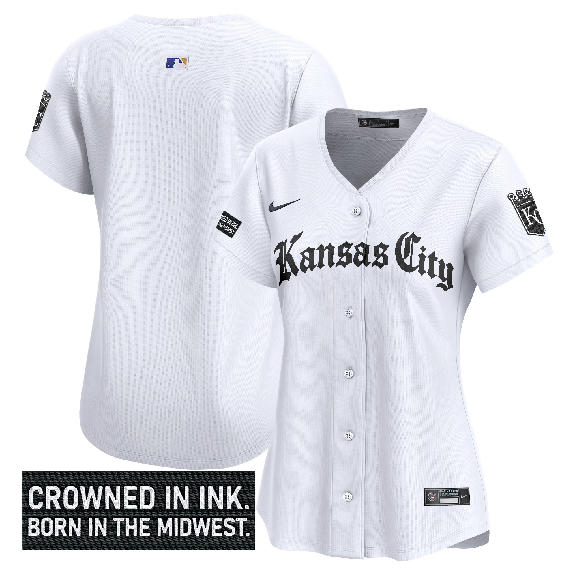 Women's Kansas City Royals 'Gothic Crown Edition' Vapor Premier Limited Jersey - All Stitched