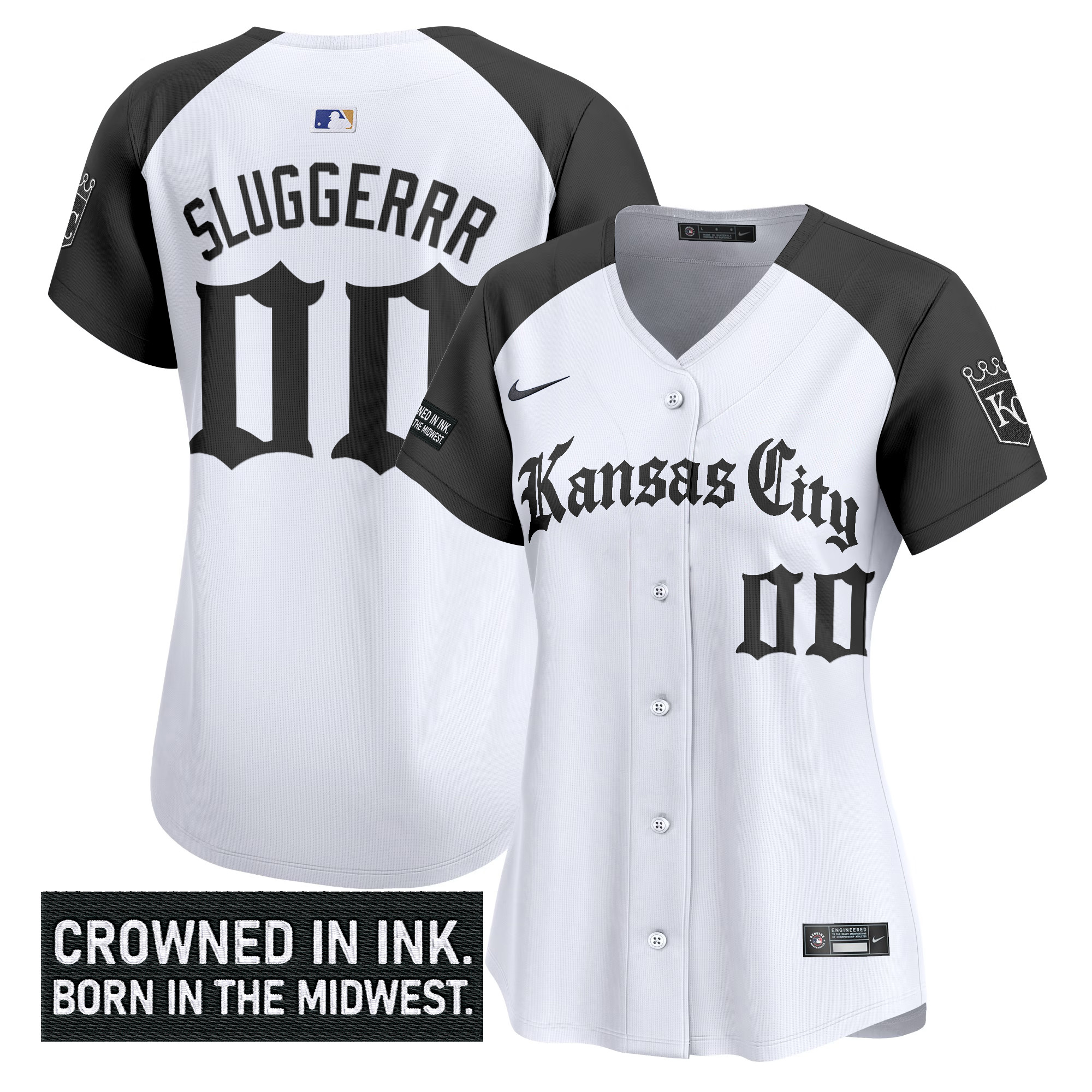 Women's Kansas City Royals 'Gothic Crown Edition' Vapor Premier Limited Jersey - All Stitched