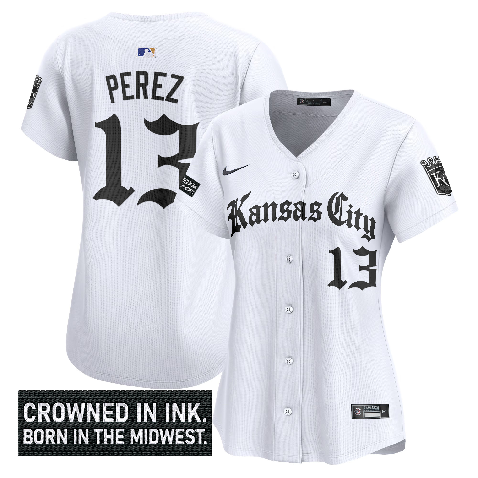 Women's Kansas City Royals 'Gothic Crown Edition' Vapor Premier Limited Jersey - All Stitched