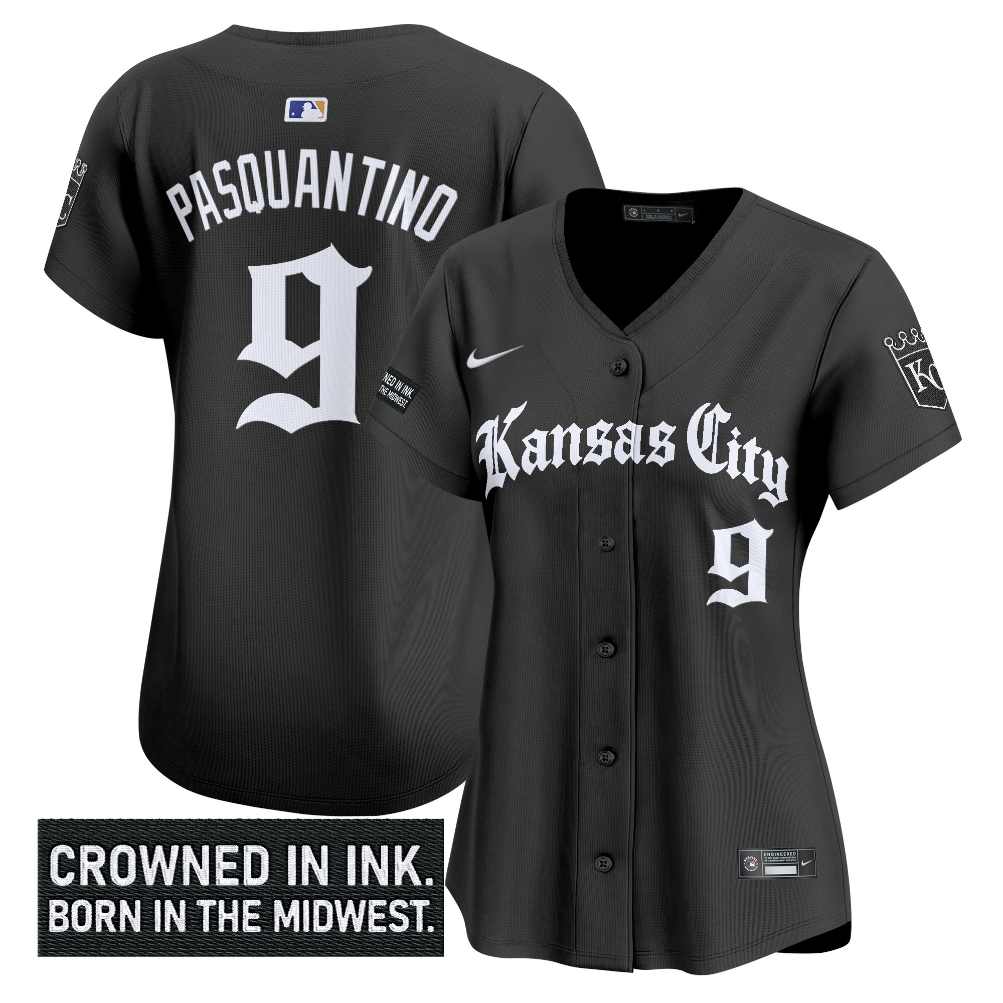 Women's Kansas City Royals 'Gothic Crown Edition' Vapor Premier Limited Jersey - All Stitched