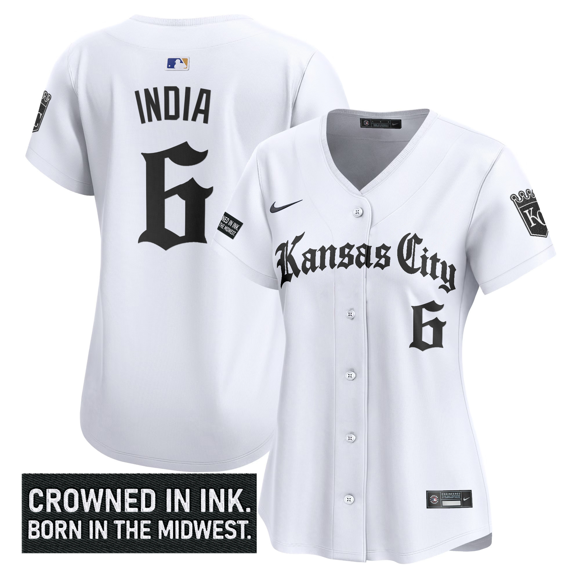 Women's Kansas City Royals 'Gothic Crown Edition' Vapor Premier Limited Jersey - All Stitched