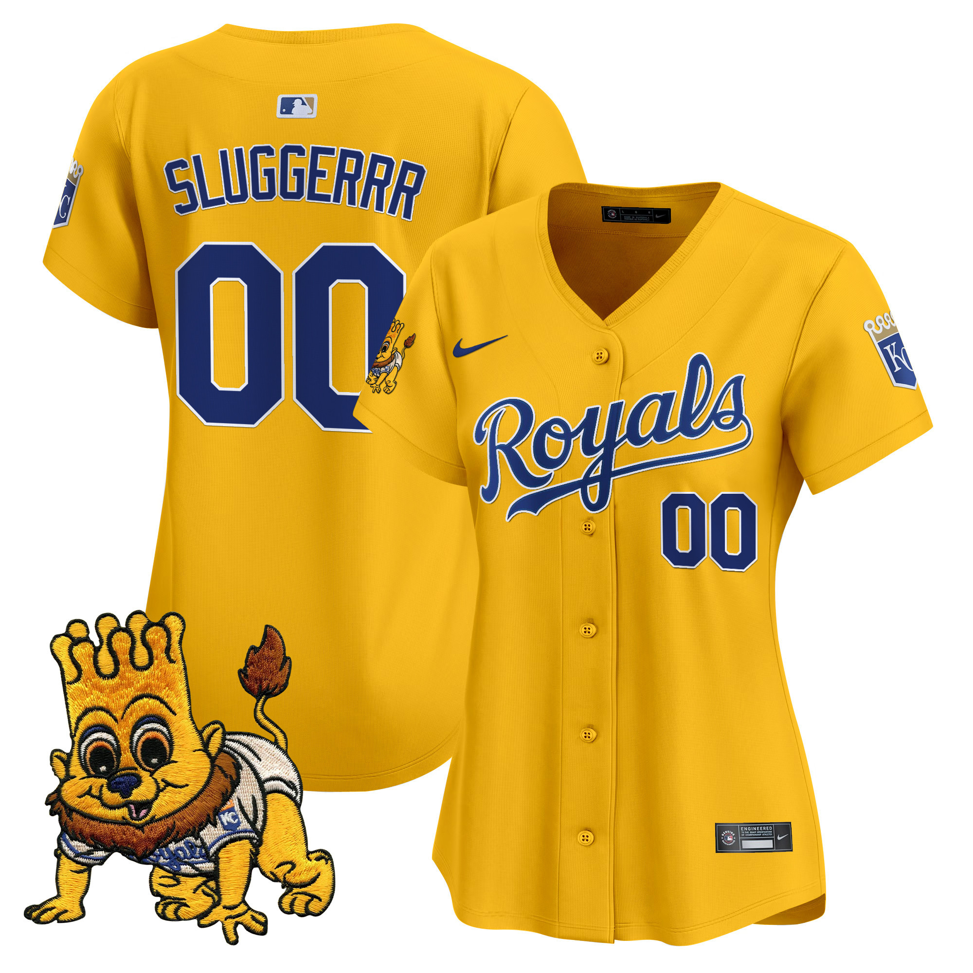 Women's Kansas City Royals Sluggerrr Patch Vapor Premier Limited Jersey - All Stitched