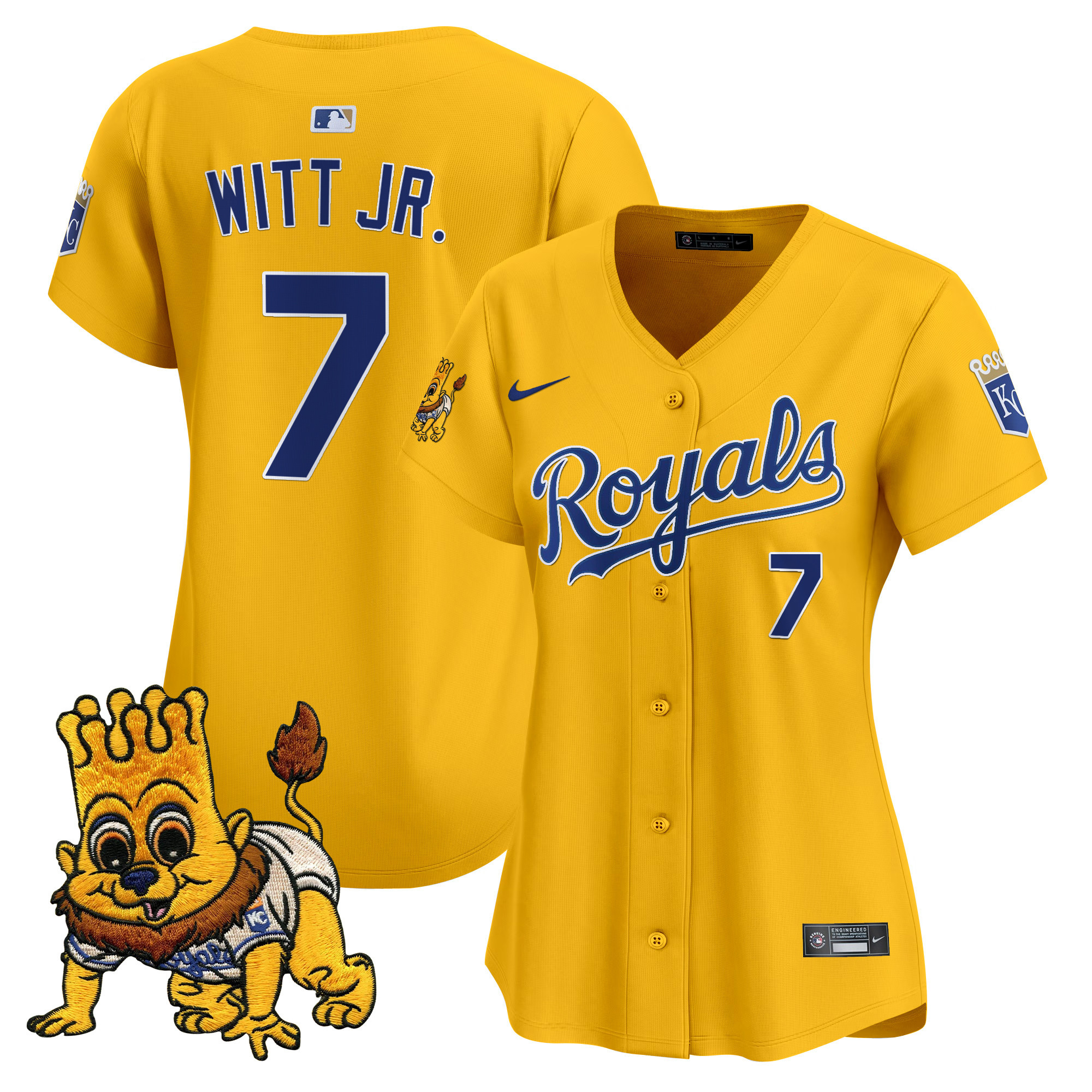 Women's Kansas City Royals Sluggerrr Patch Vapor Premier Limited Jersey - All Stitched