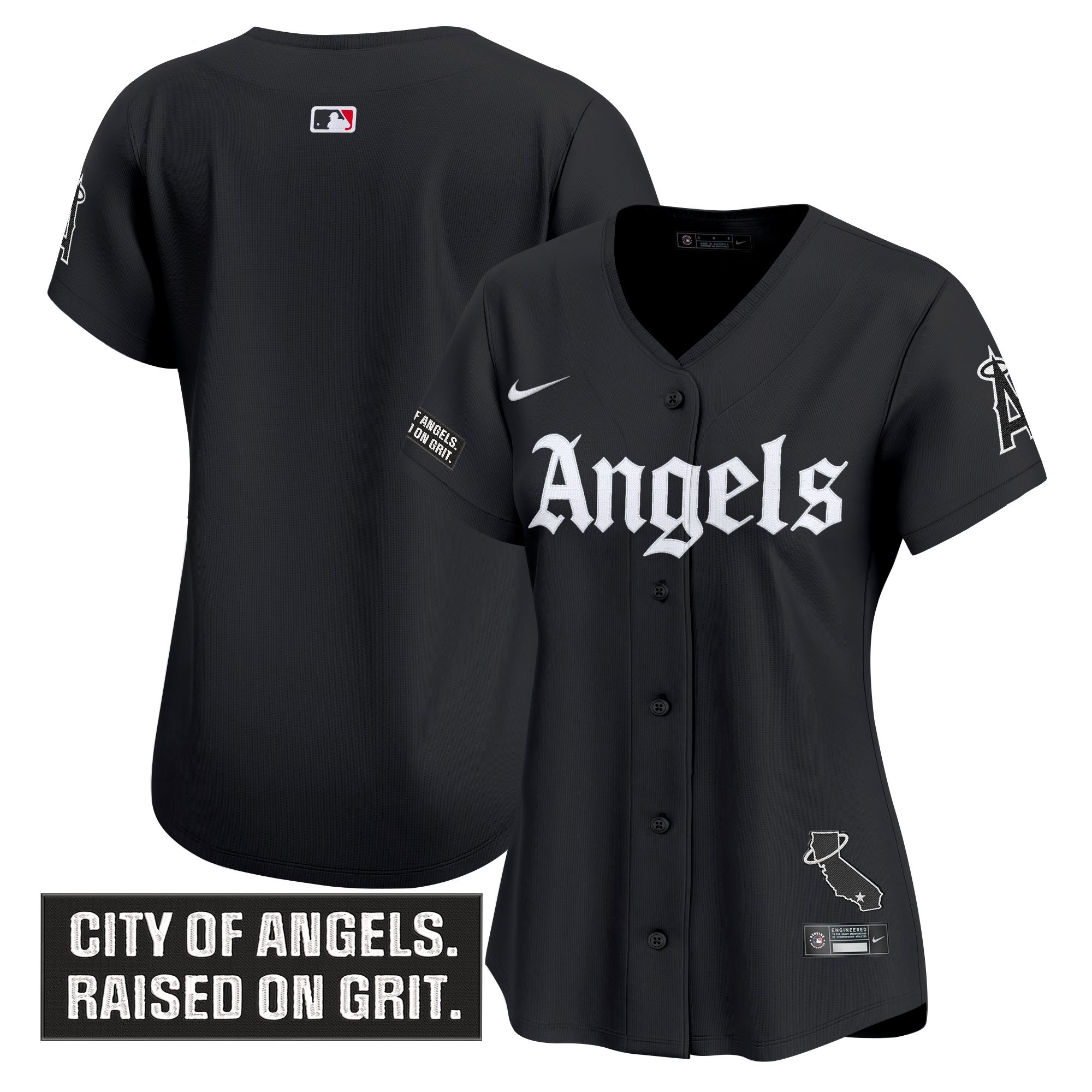 Women's Los Angeles Angels 'Gothic Halo Edition' Vapor Premier Limited Jersey - All Stitched