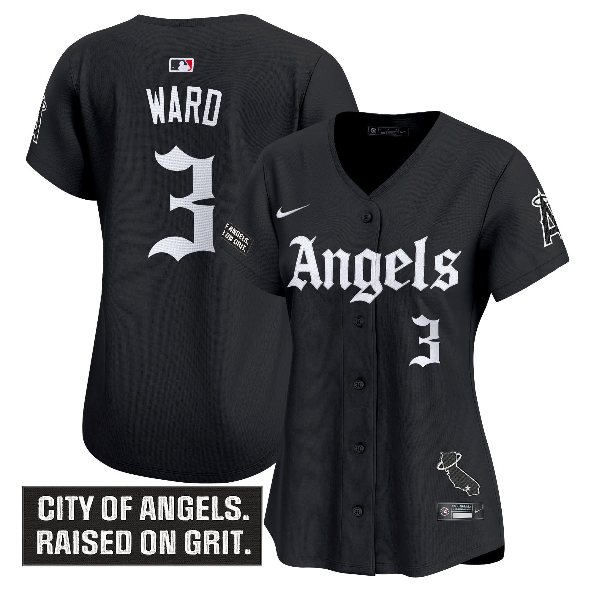Women's Los Angeles Angels 'Gothic Halo Edition' Vapor Premier Limited Jersey - All Stitched