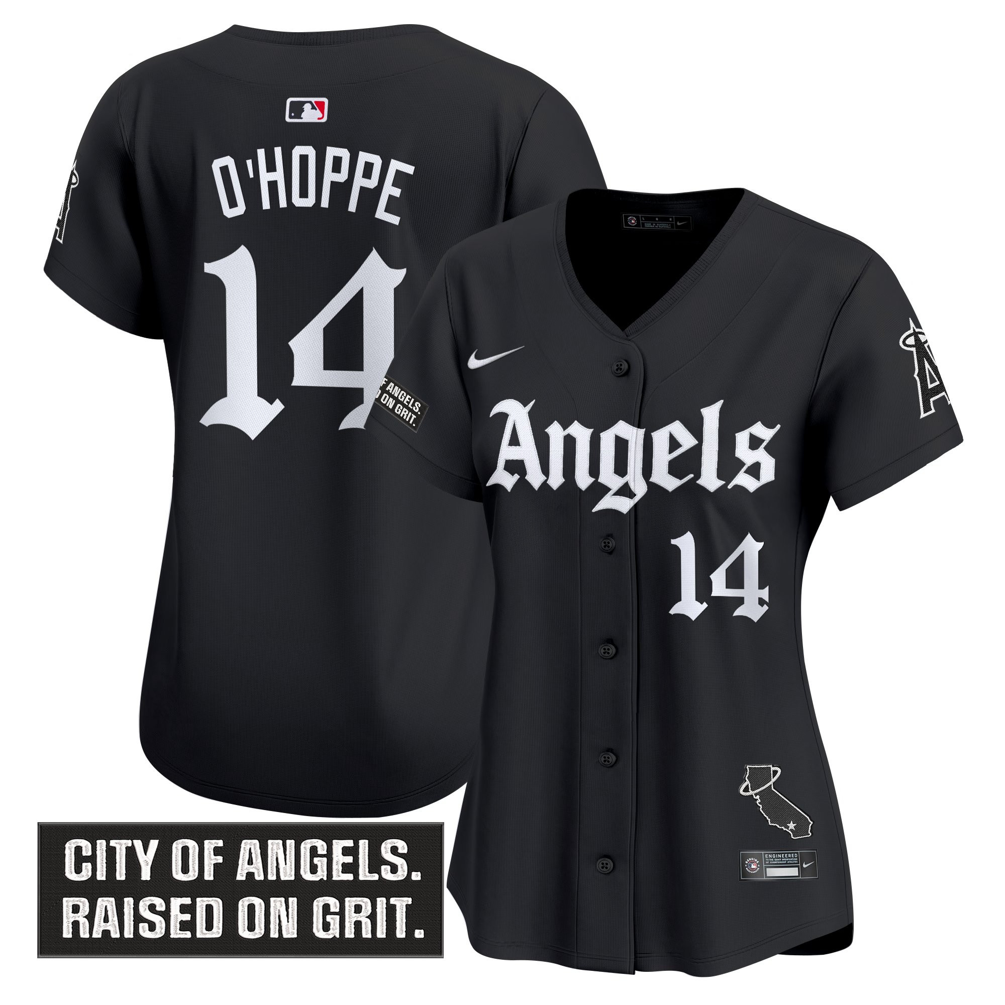 Women's Los Angeles Angels 'Gothic Halo Edition' Vapor Premier Limited Jersey - All Stitched