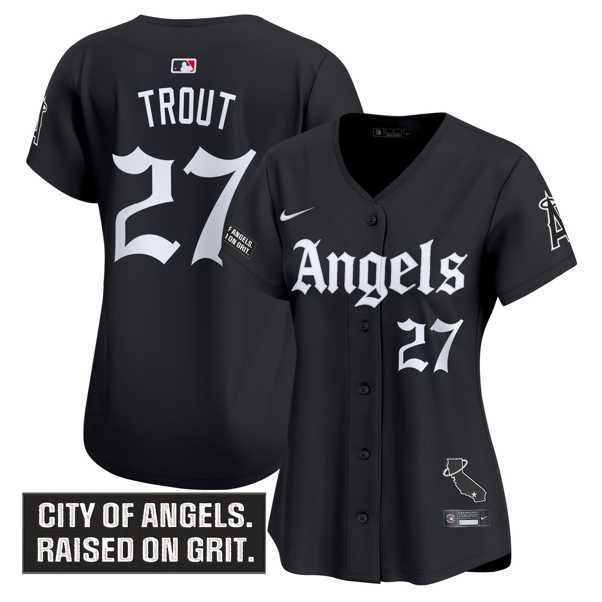 Women's Los Angeles Angels 'Gothic Halo Edition' Vapor Premier Limited Jersey - All Stitched
