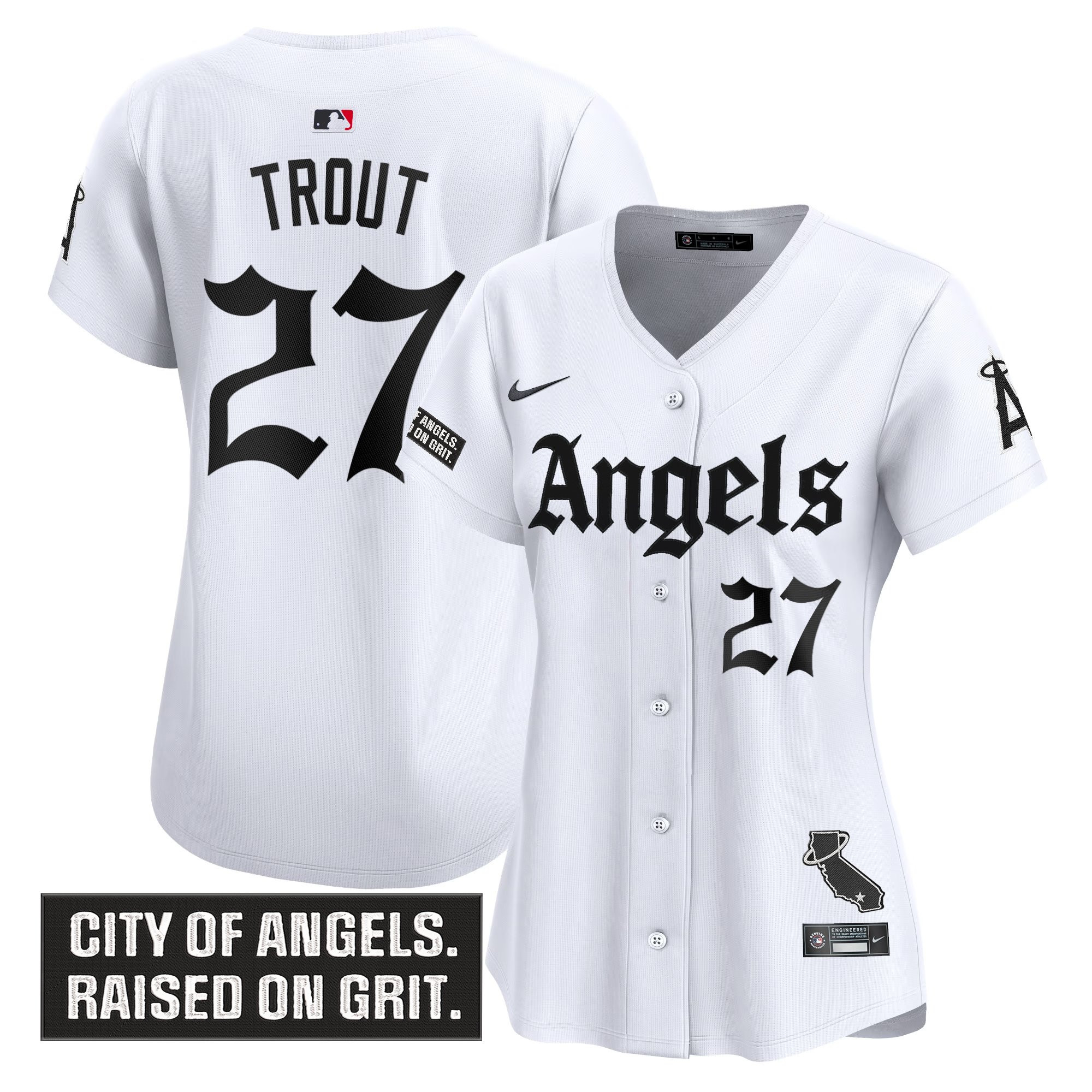 Women's Los Angeles Angels 'Gothic Halo Edition' Vapor Premier Limited Jersey - All Stitched