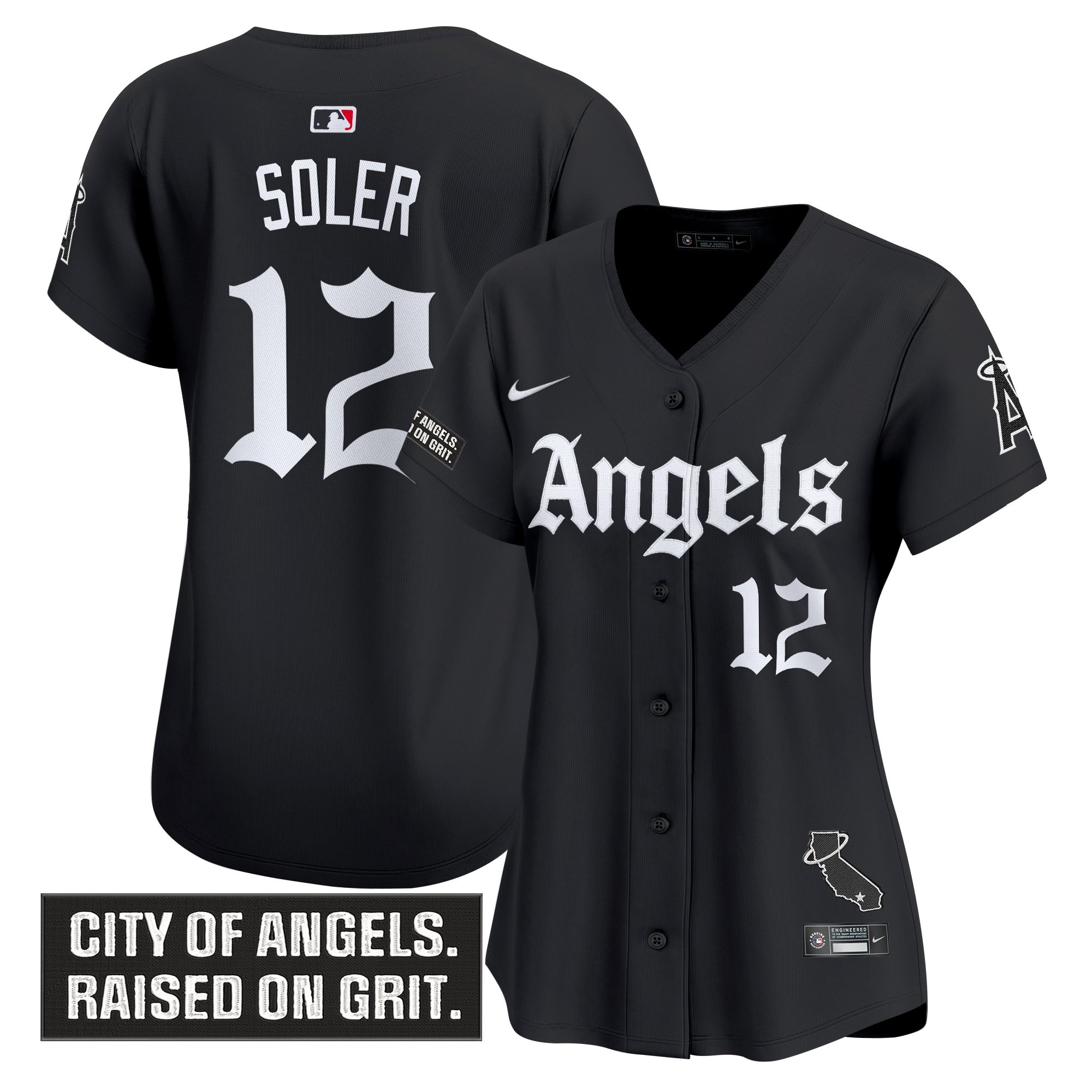 Women's Los Angeles Angels 'Gothic Halo Edition' Vapor Premier Limited Jersey - All Stitched