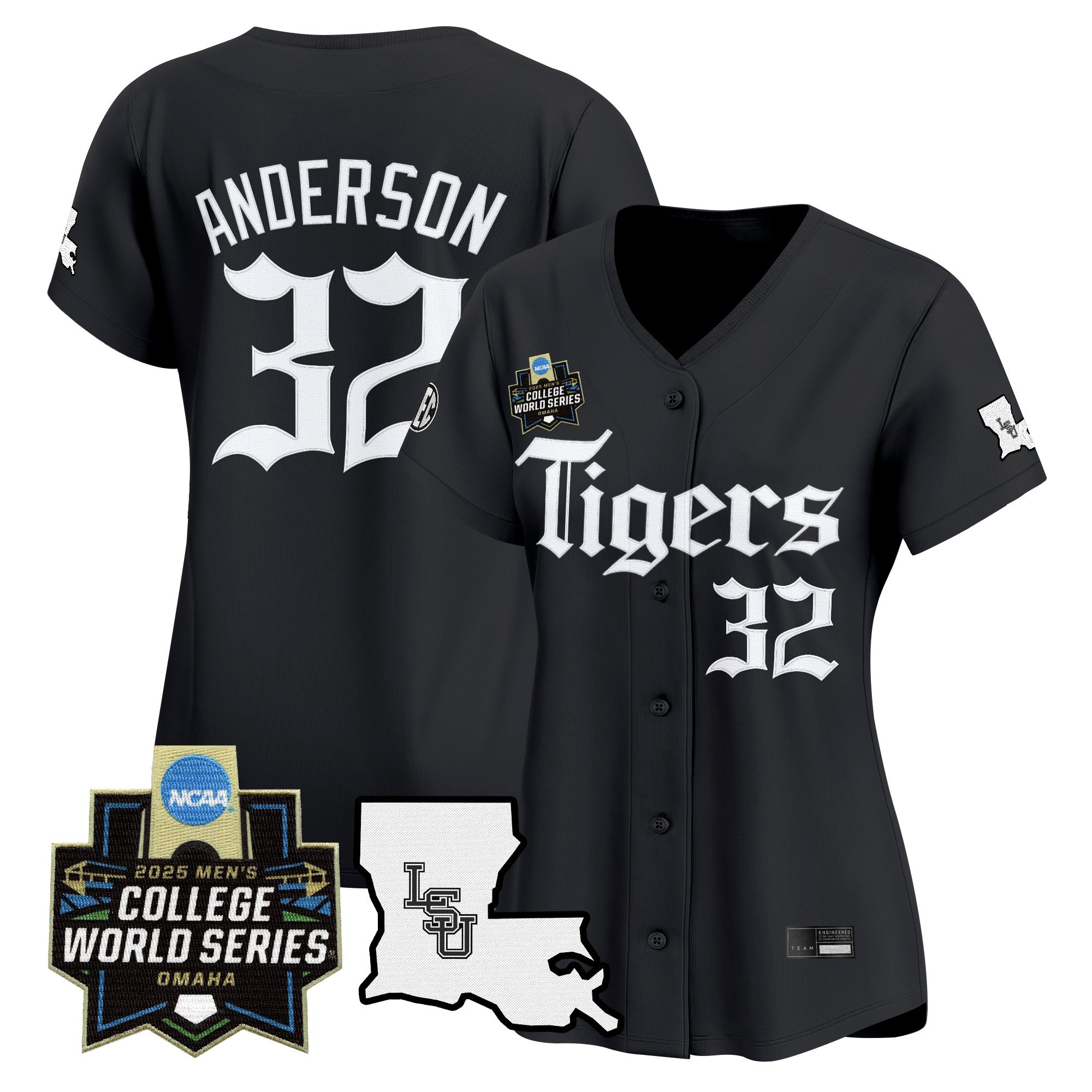 Women's LSU Tigers 2025 World Series 'Gothic Geaux Edition' Vapor Premier Limited Jersey - All Stitched