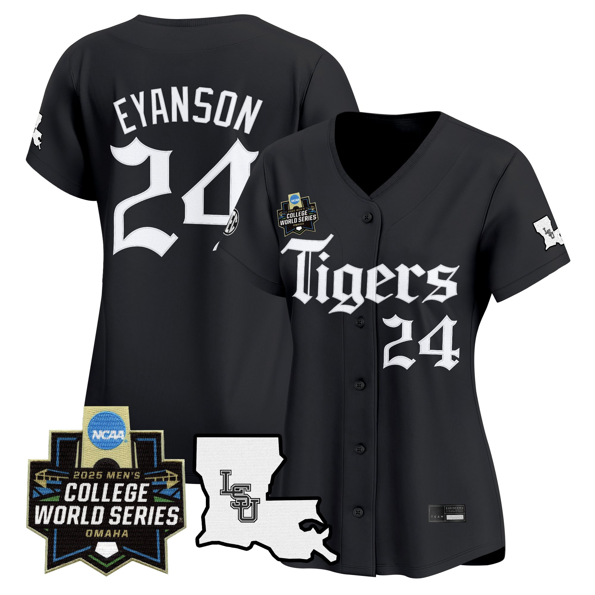 Women's LSU Tigers 2025 World Series 'Gothic Geaux Edition' Vapor Premier Limited Jersey - All Stitched