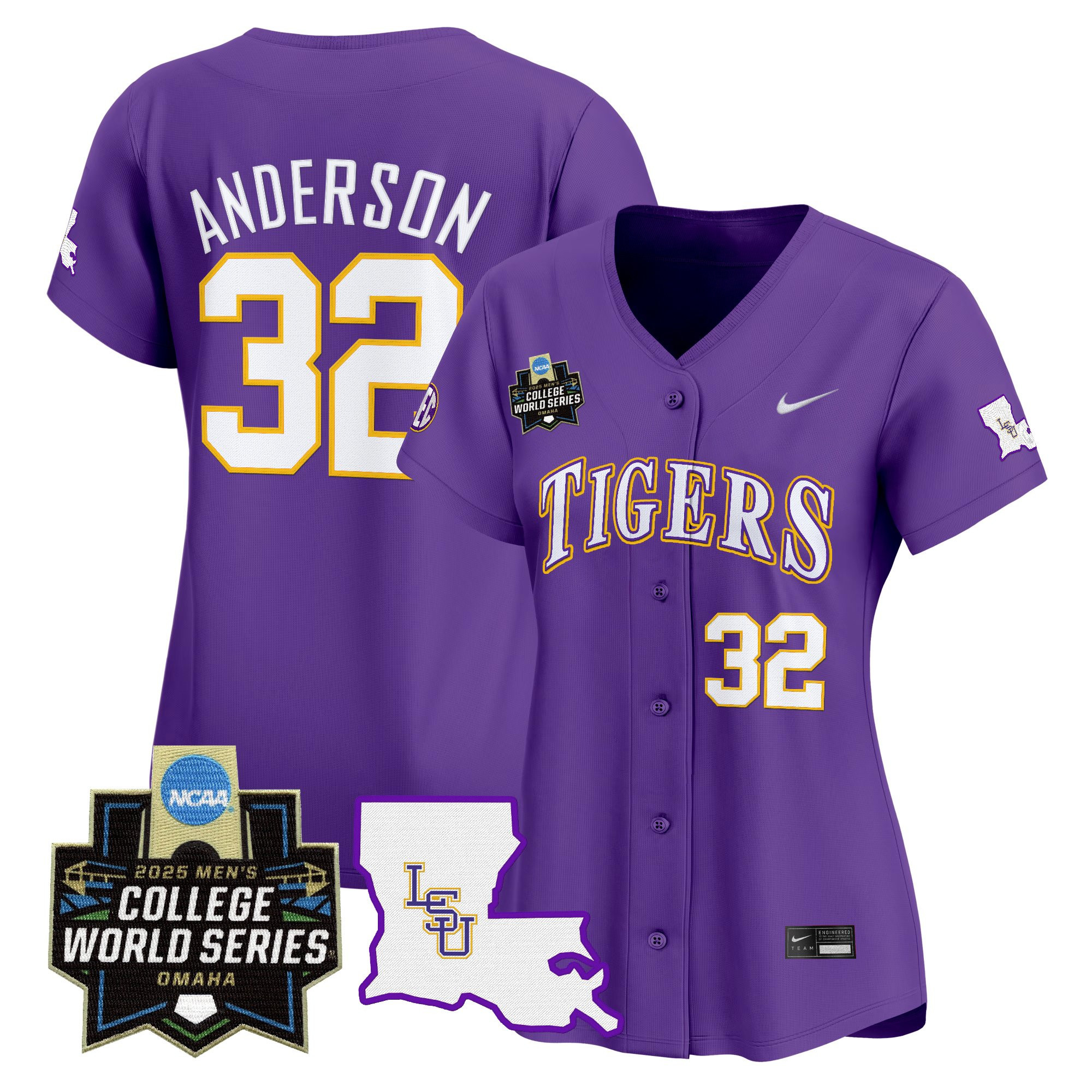 Women's LSU Tigers 2025 World Series Vapor Premier Limited Jersey - All Stitched