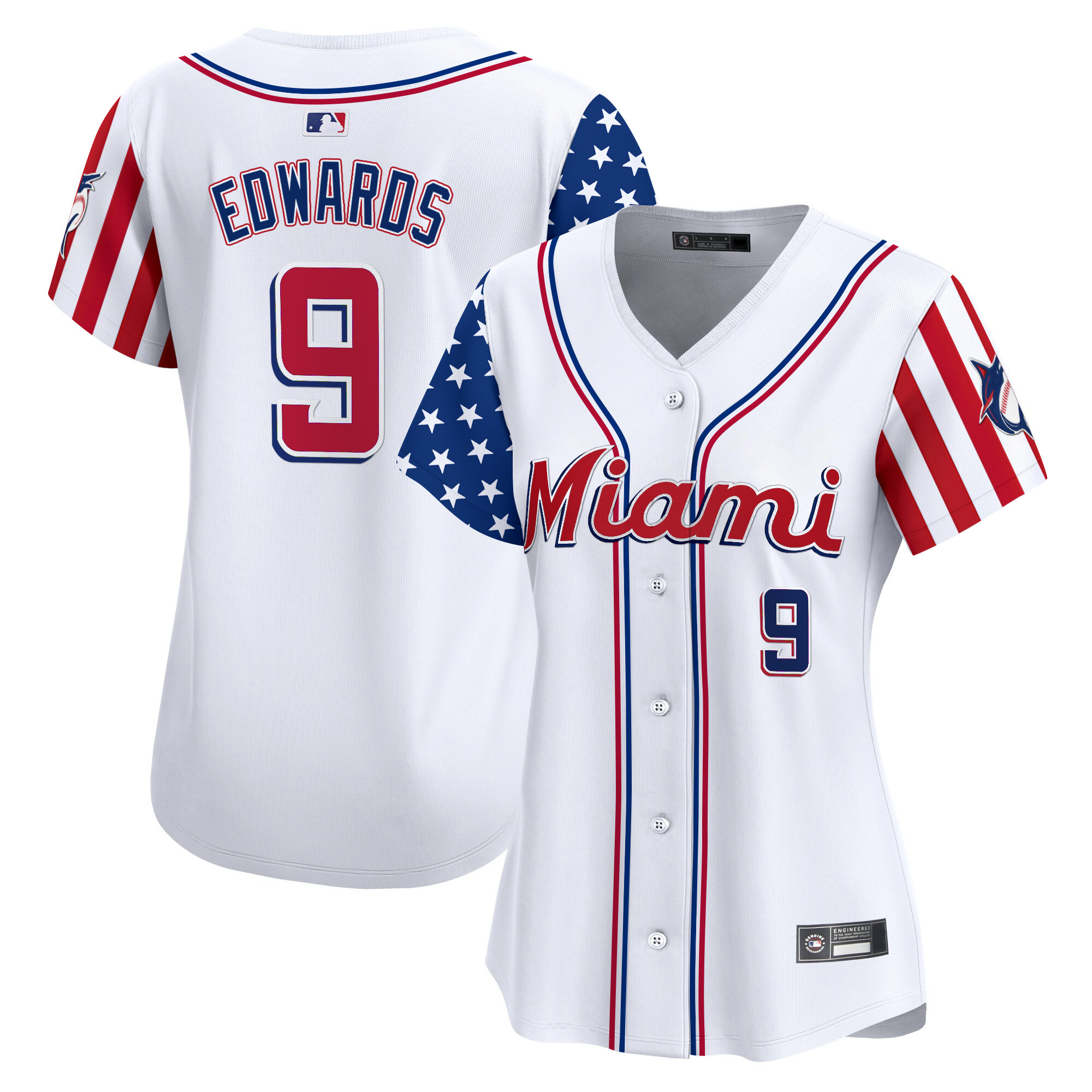 Women's Miami Marlins 2025 Independence Day Vapor Premier Limited Jersey - All Stitched